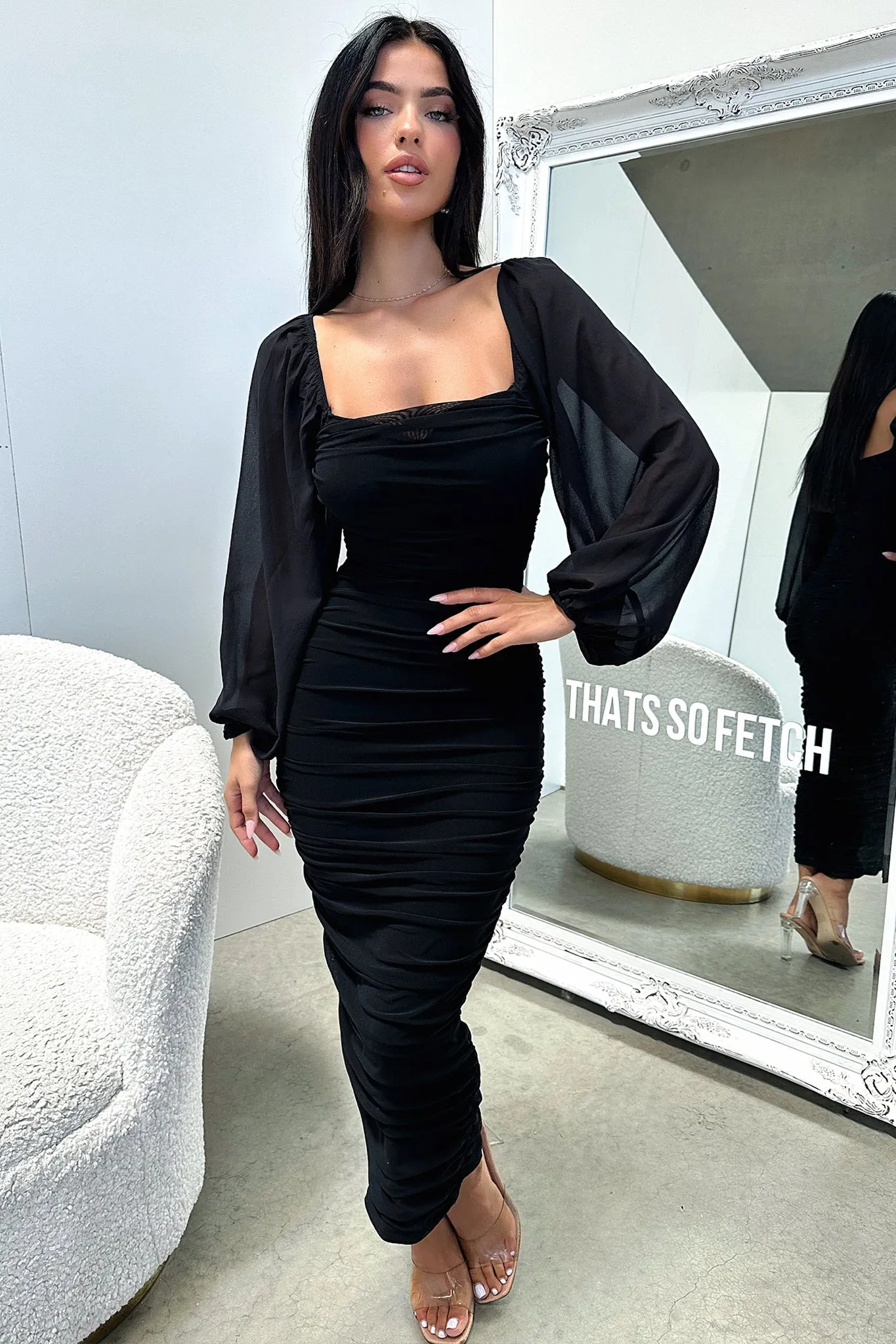 Octavia Maxi Dress - Black Classic Pairing