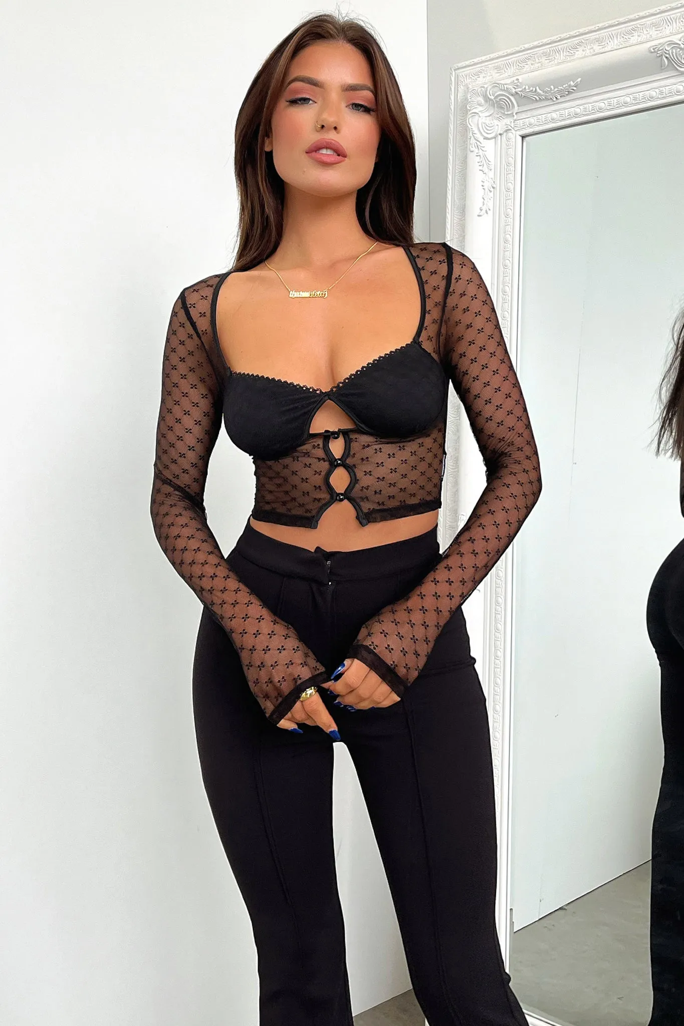 odor - resistant Kacey Long Sleeve Top - Black