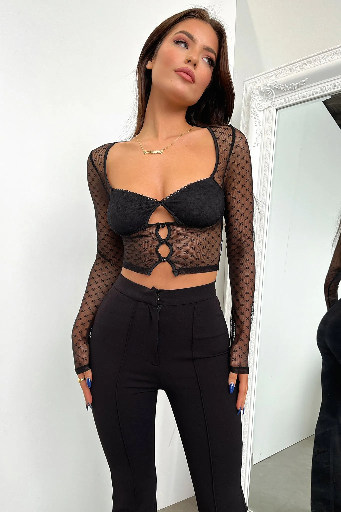 odor - resistant Kacey Long Sleeve Top - Black