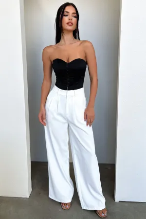Flared Legs Delaney Pants - White