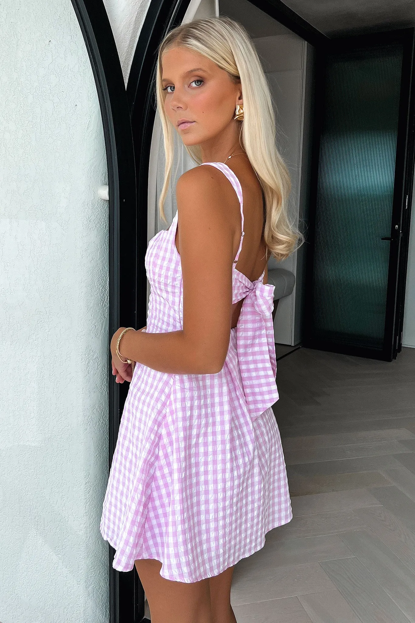 Ombre effect Bransley Square Neck Mini Dress - Pink/White