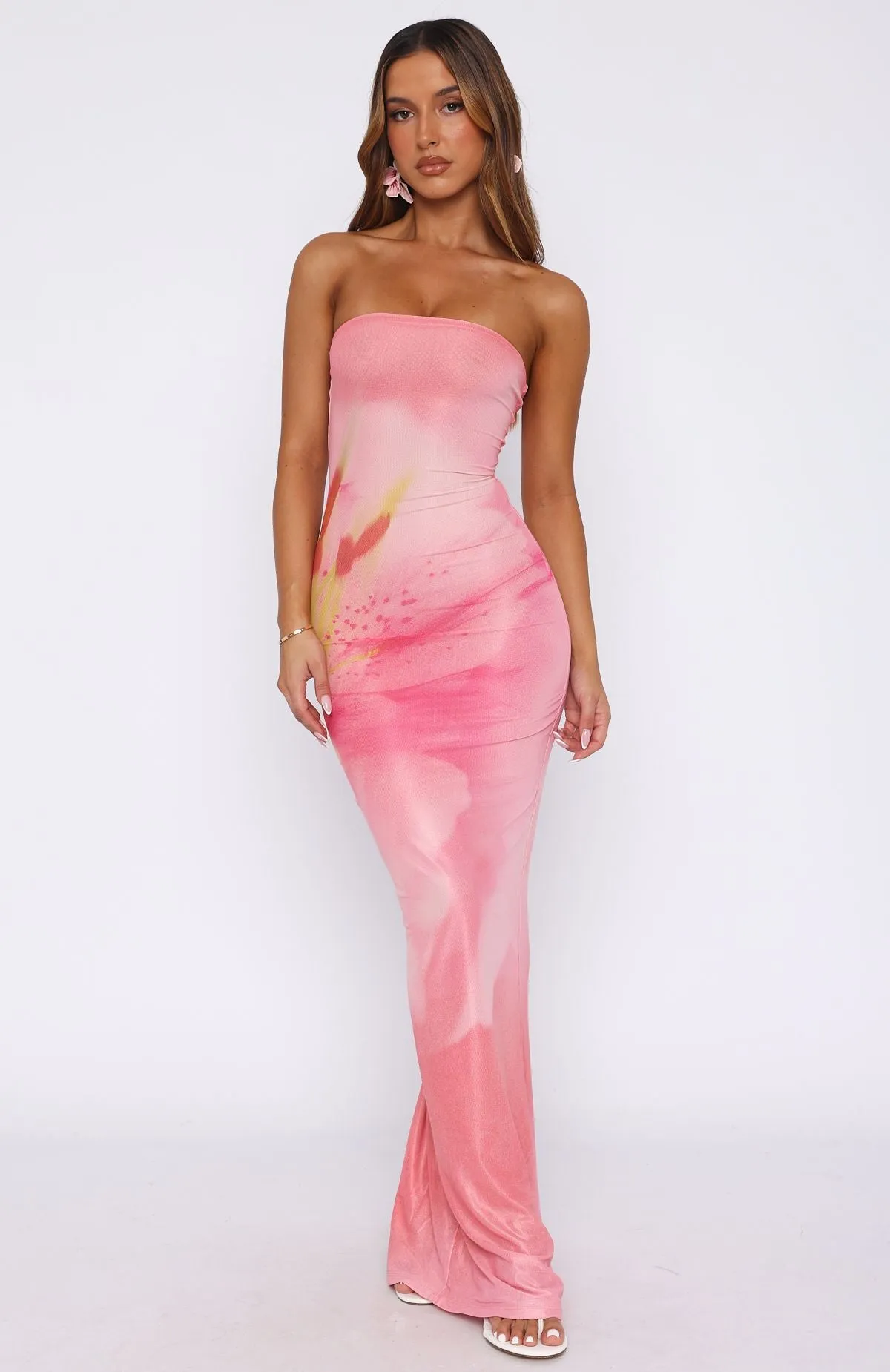 On A Trip Maxi Dress Blossom Petal Linen Clothing
