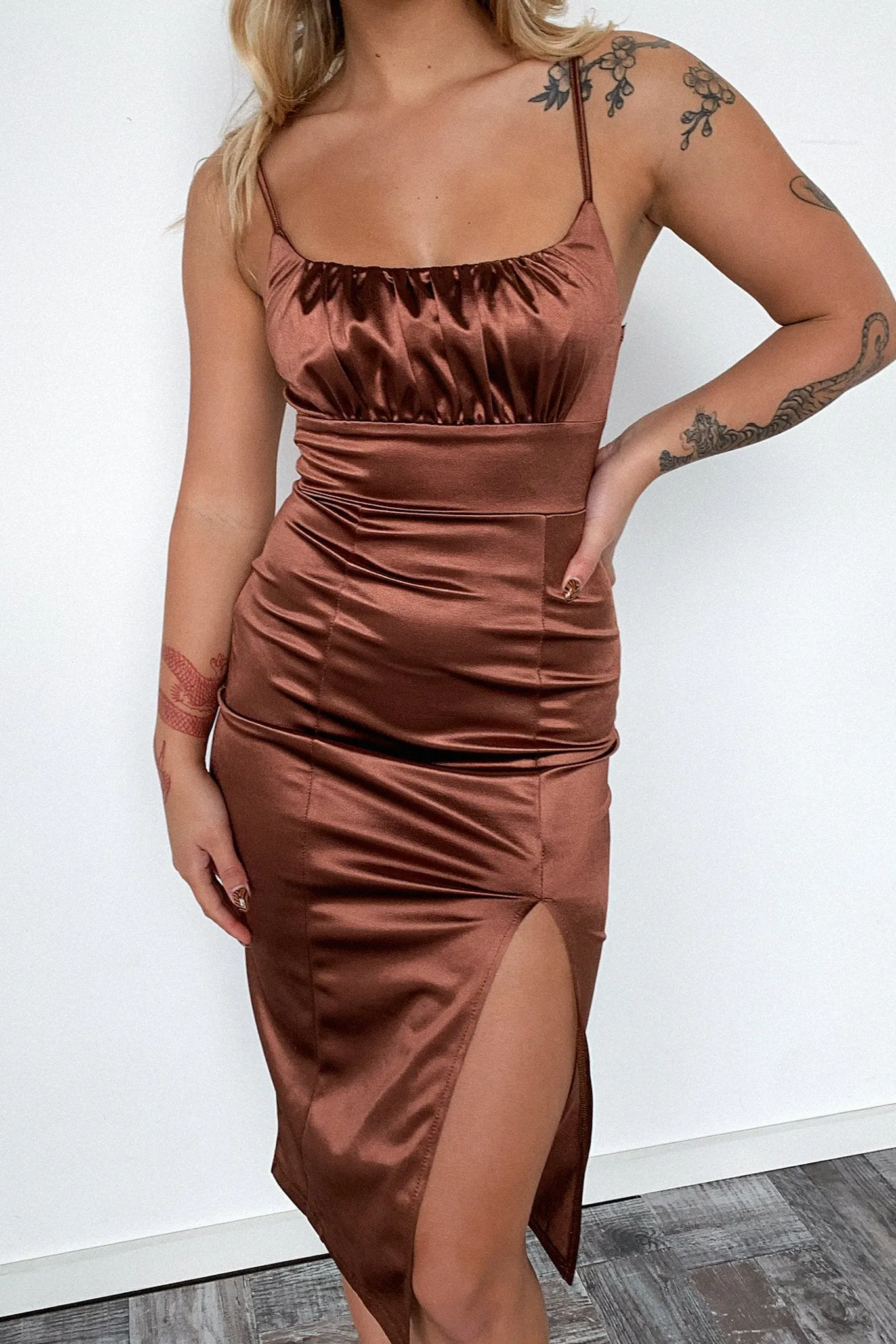 Paisley pattern Francise Dress - Brown