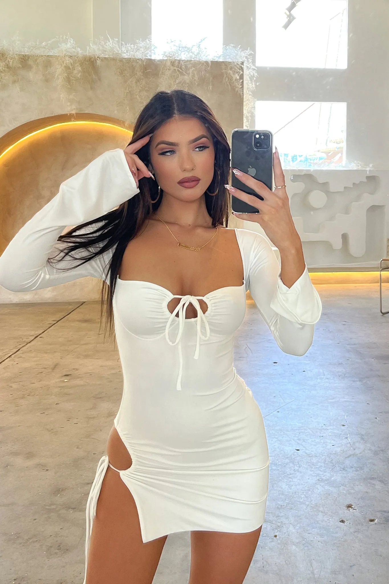 Panel Bodice Noor Mini Dress - White