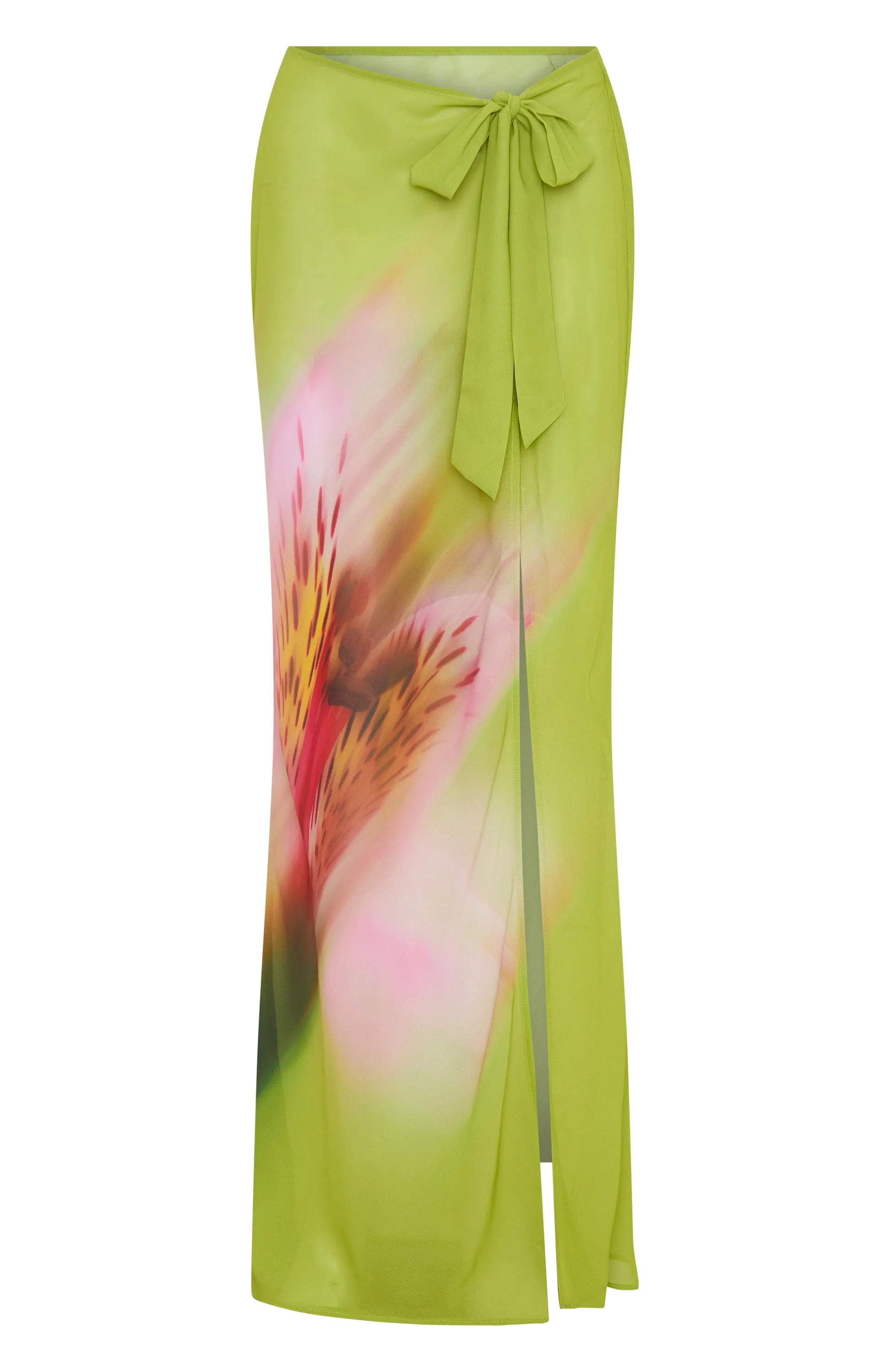 Paradise Palms Maxi Skirt Citrus Bloom Tiered Design