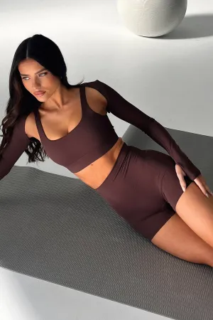 Kyrie Sports Bra - Brown Anti-microbial cross-training