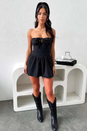 Penton Mini Dress - Black Effortless evening attire