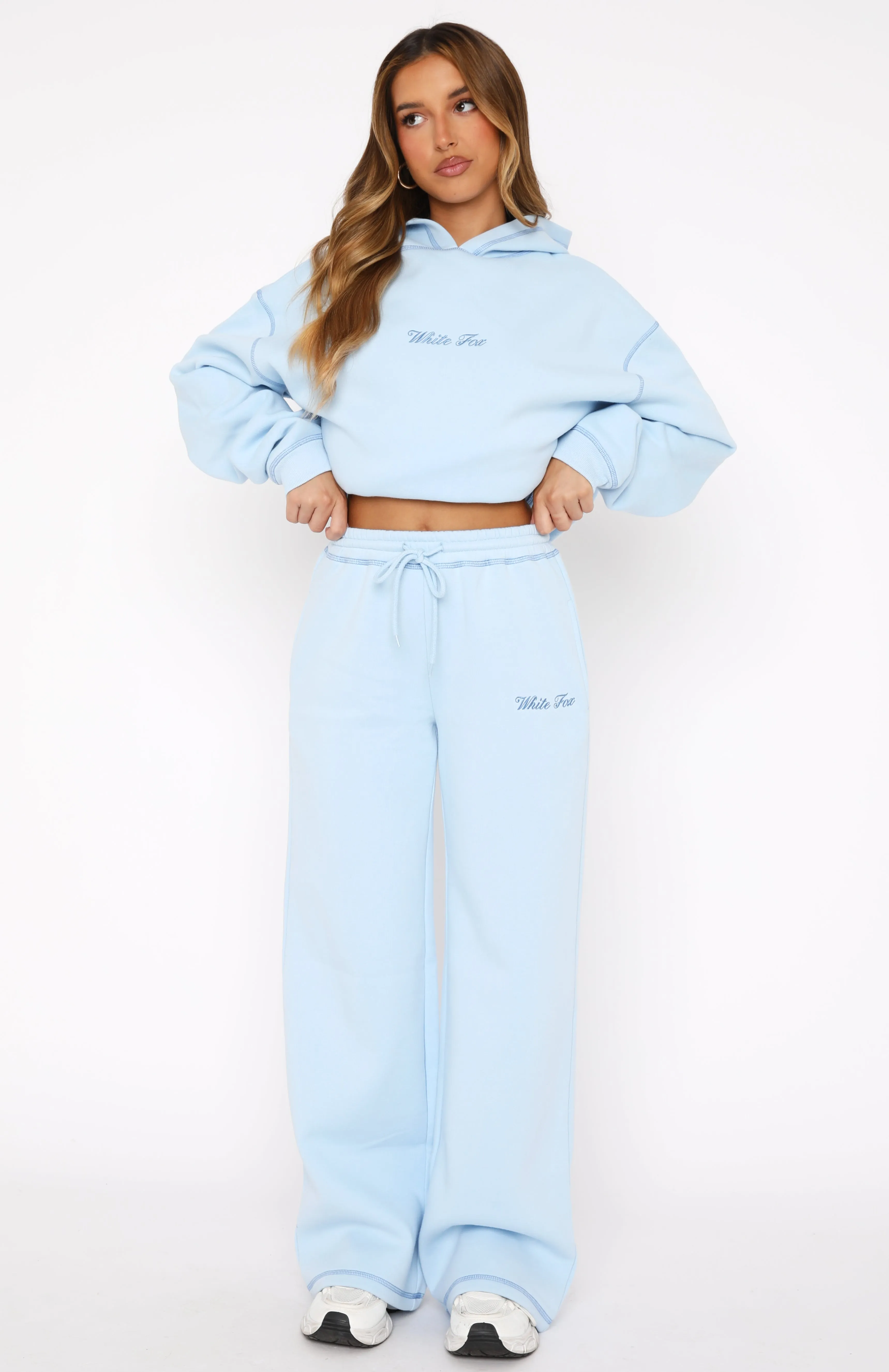 Perfect Stretch Instant Attraction Wide Leg Sweatpants Baby Blue