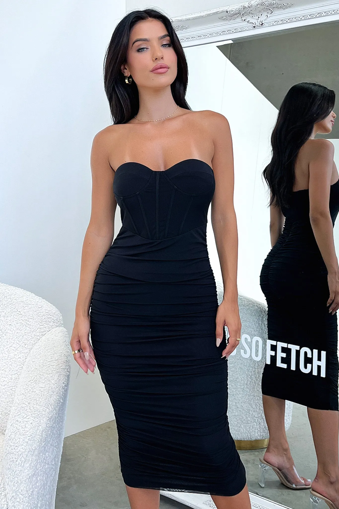 Picnic Style Keely Midi Dress - Black