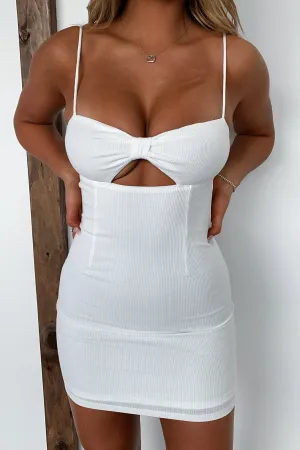 Edge Shine Pindown Dress - White