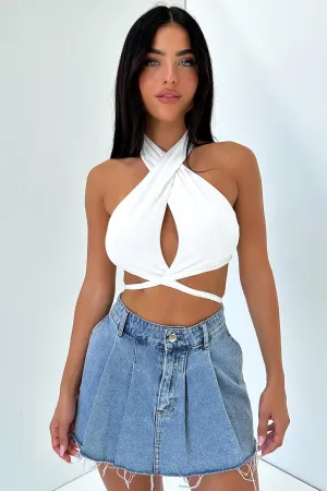 easy to transport Balanced Jena Crop  - White