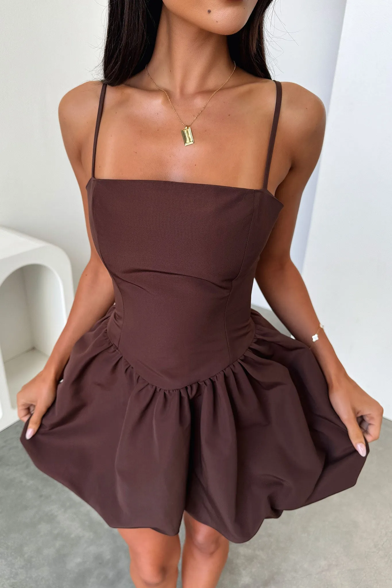 Poolside Mood Albin Dress - Brown