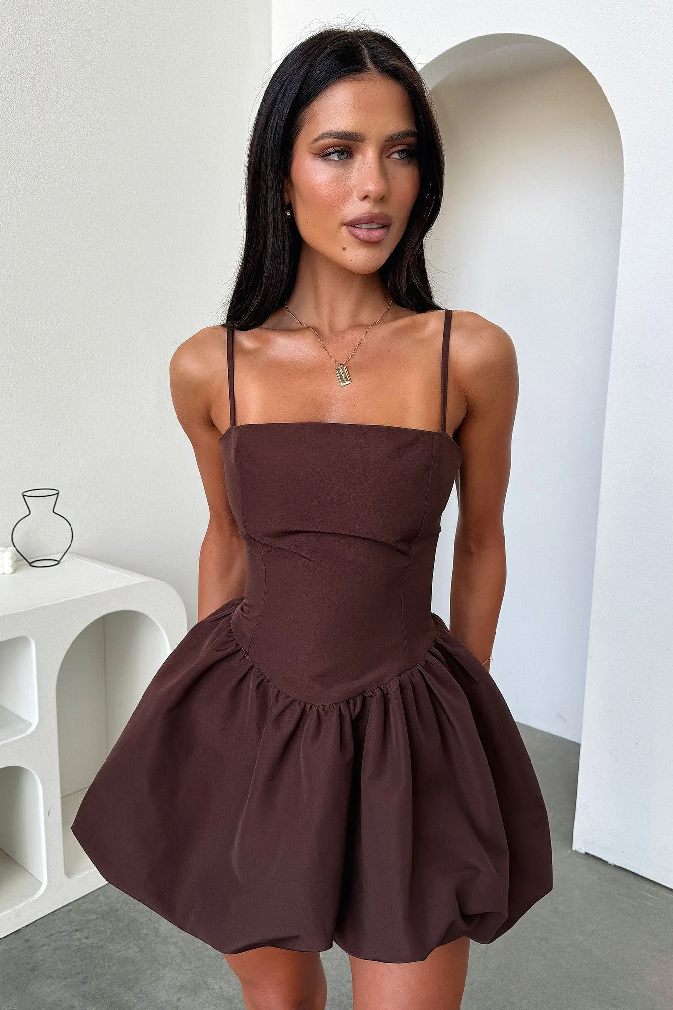 Poolside Mood Albin Dress - Brown