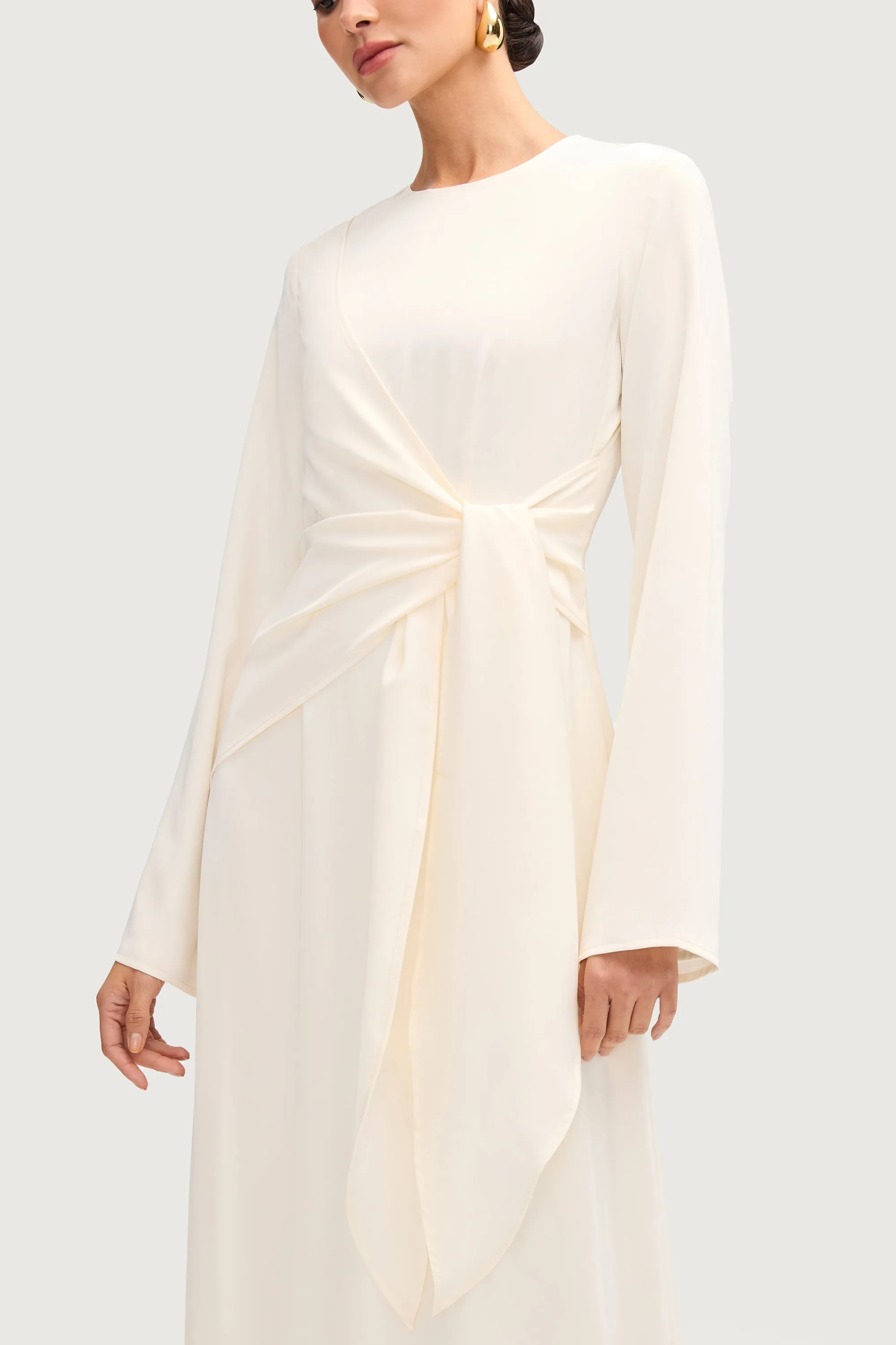 Popular Clothing Sofia Side Tie Maxi Dress - Off White
