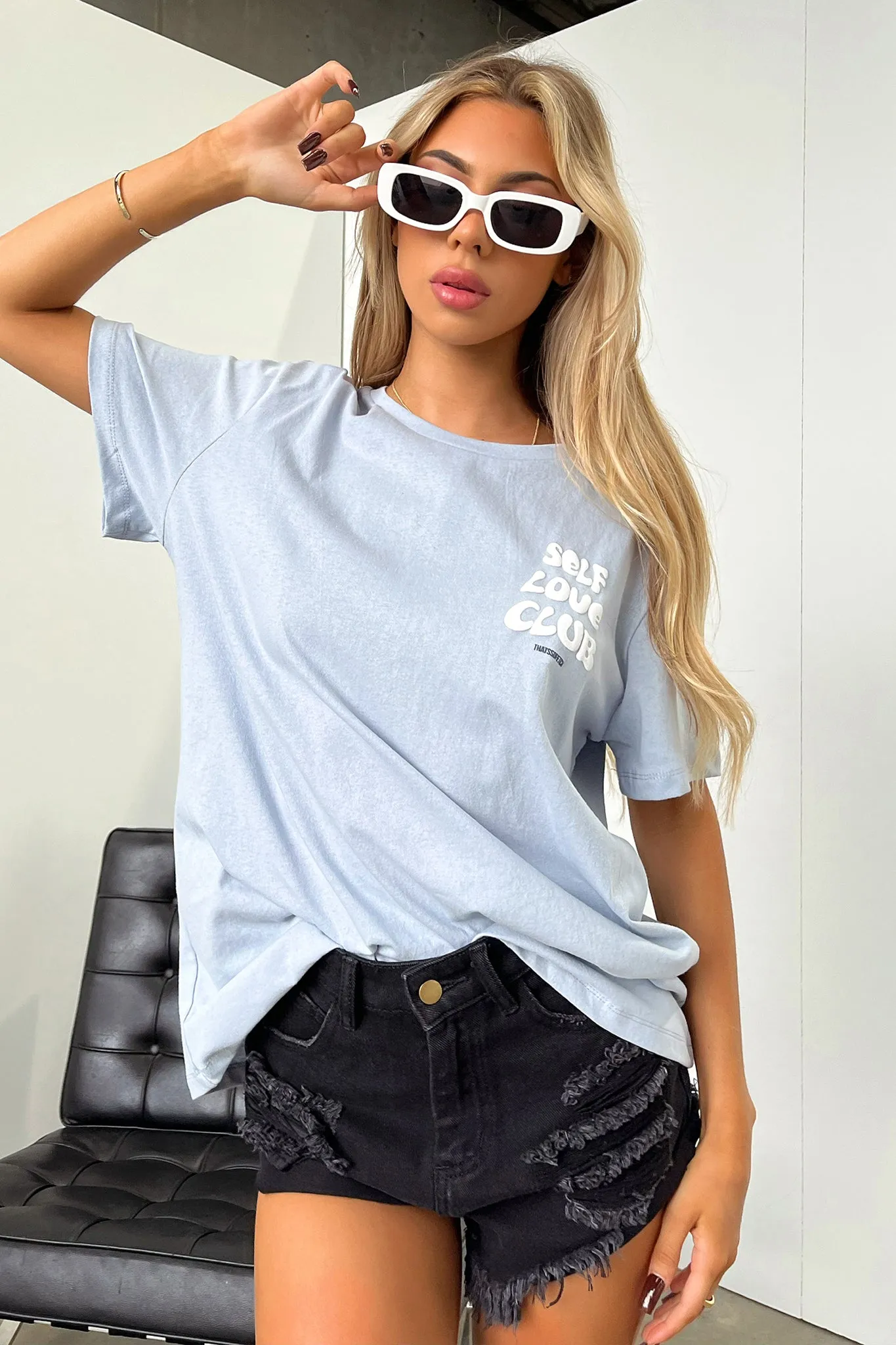 Popular Tee Self Love Tee - Blue