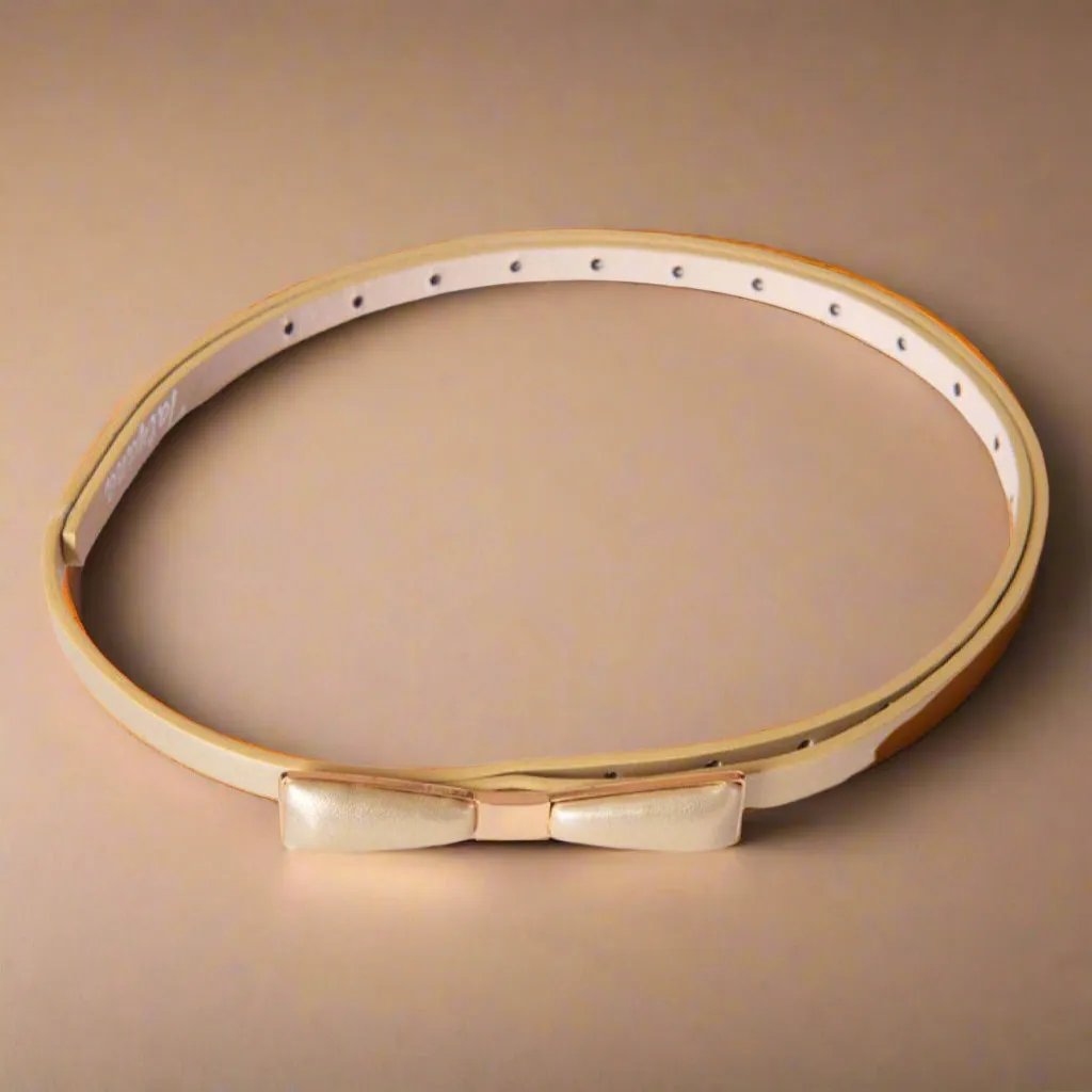 Premium Fit Adjustable Length Retro-Inspired Metal Bow Belt