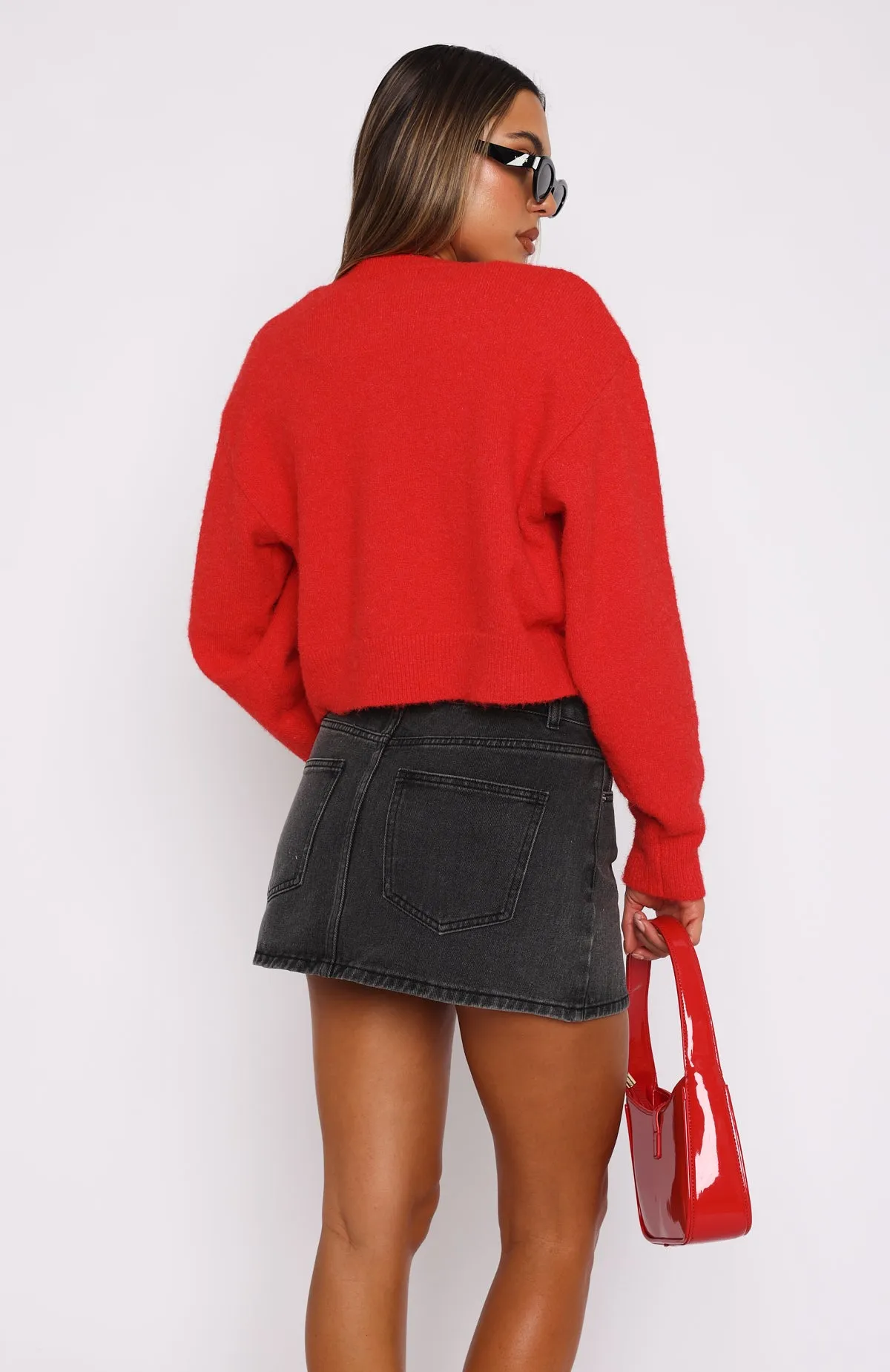 Press Reset Denim Mini Skirt Washed Black Breathable Sweat-absorbent