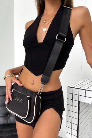 Paige Crossbody Bag - Black Classic buckle fastening