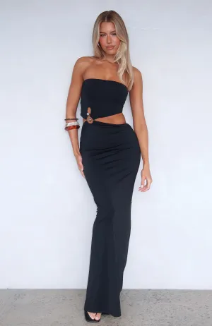 Cool Undertone Family Warm Probably True Strapless Maxi Dress Black