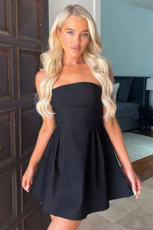 Bold vibrant dress Charlize Strapless Mini Dress - Black