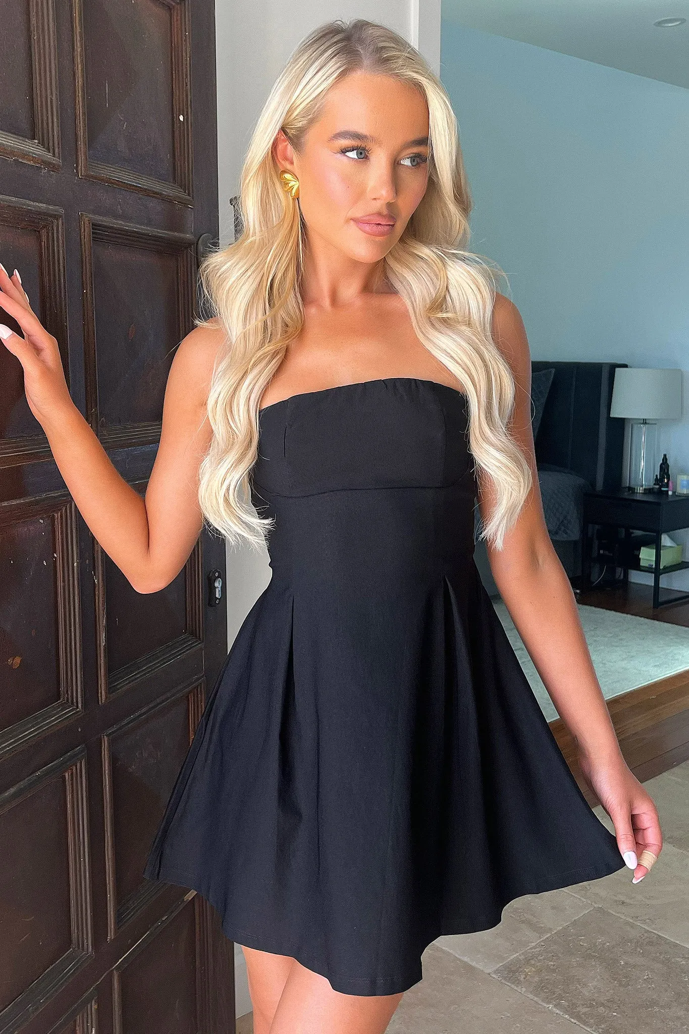 Purple Dream Charlize Strapless Mini Dress - Black
