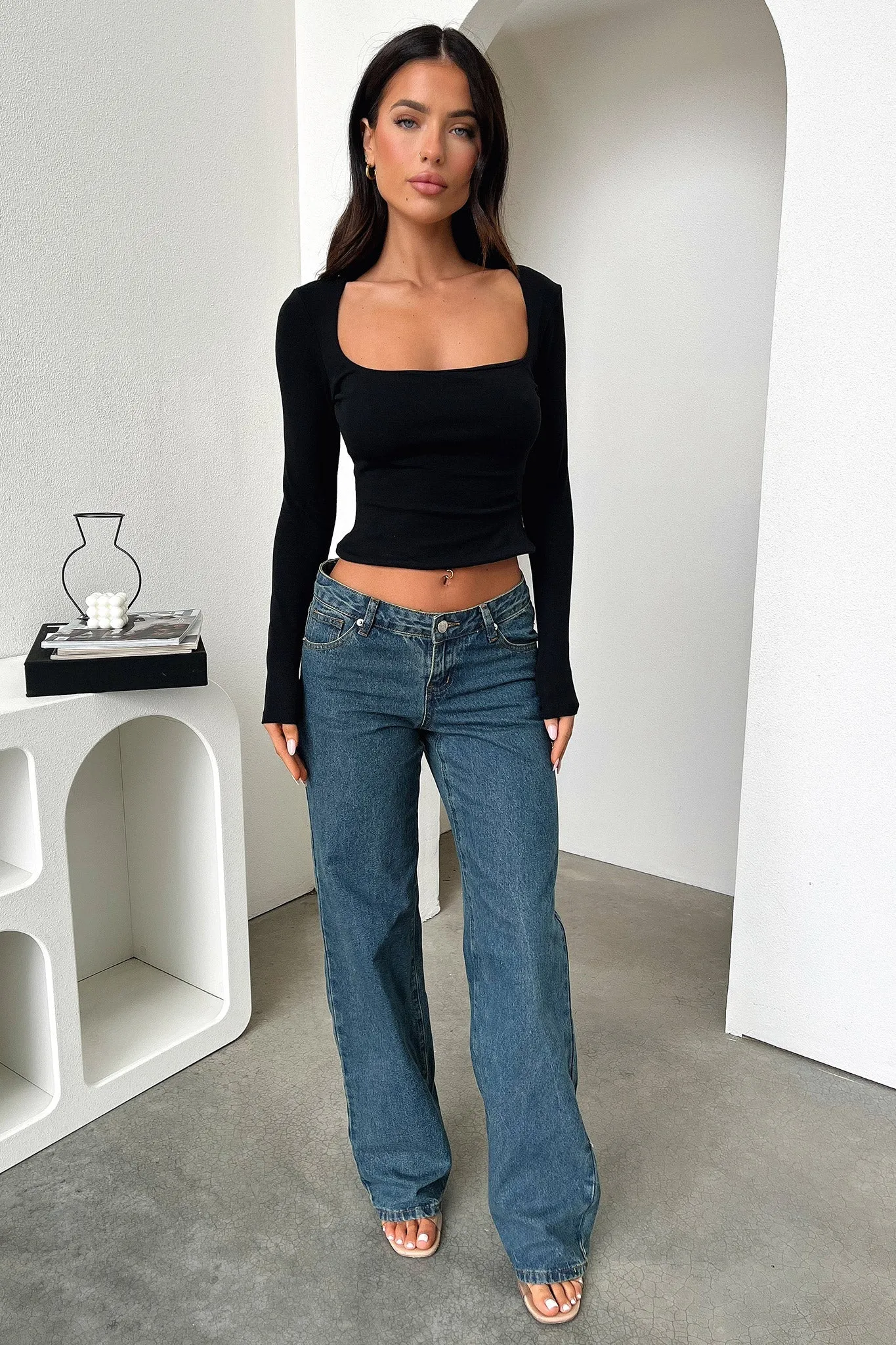 Quick dried Andre Long Sleeve Top - Black
