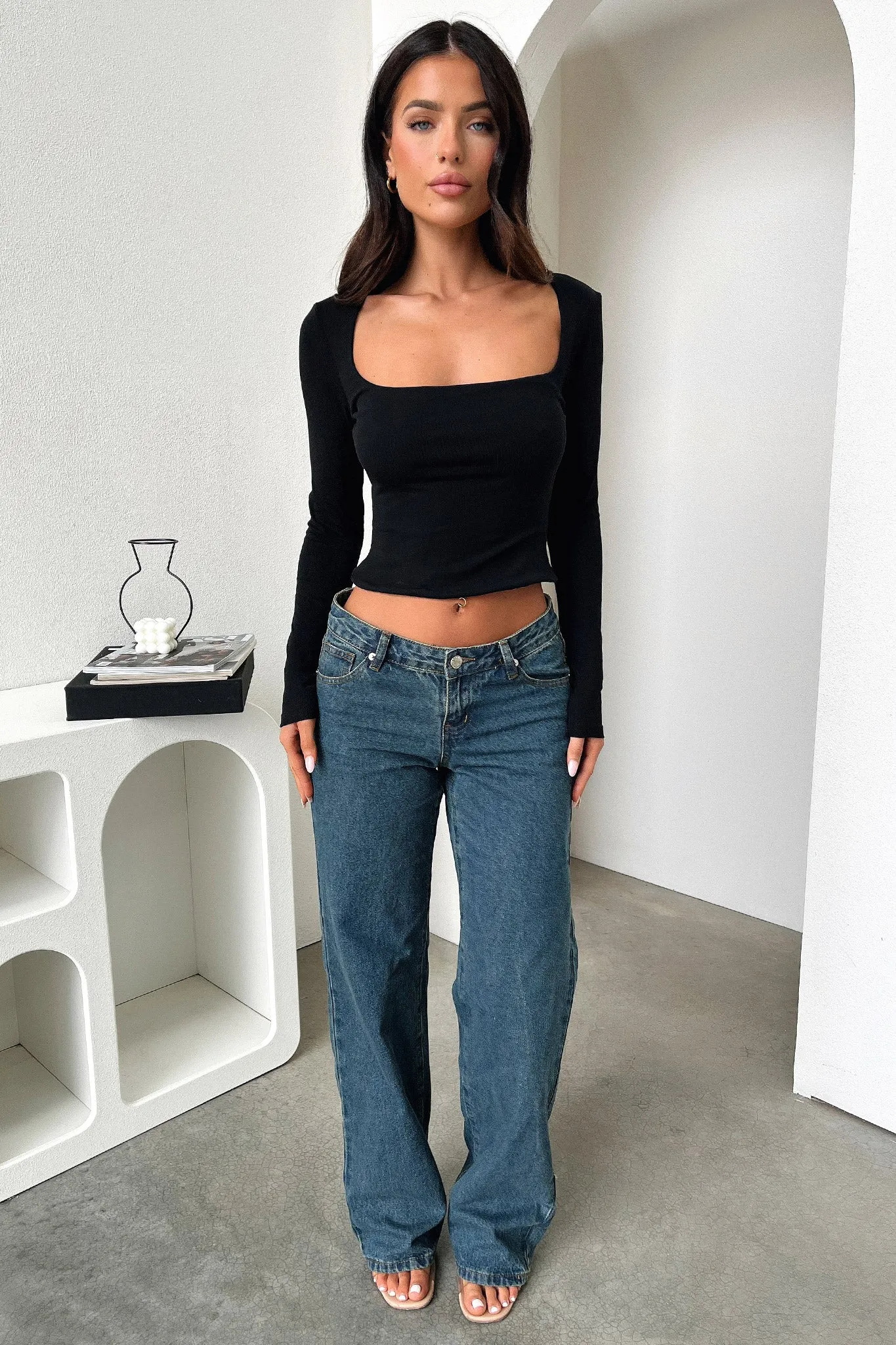 Quick dried Andre Long Sleeve Top - Black
