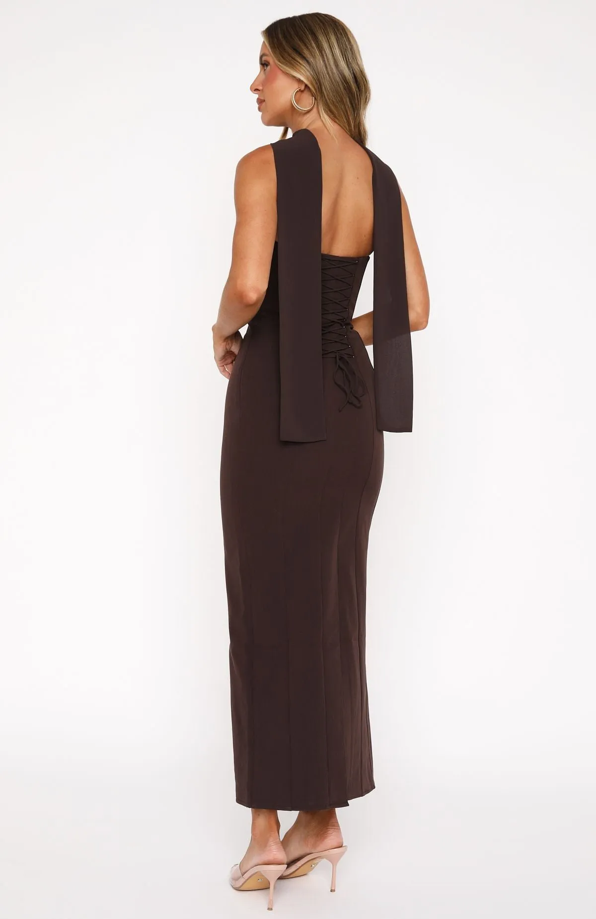 Raining Hearts Strapless Maxi Dress Chocolate Exclusive Style