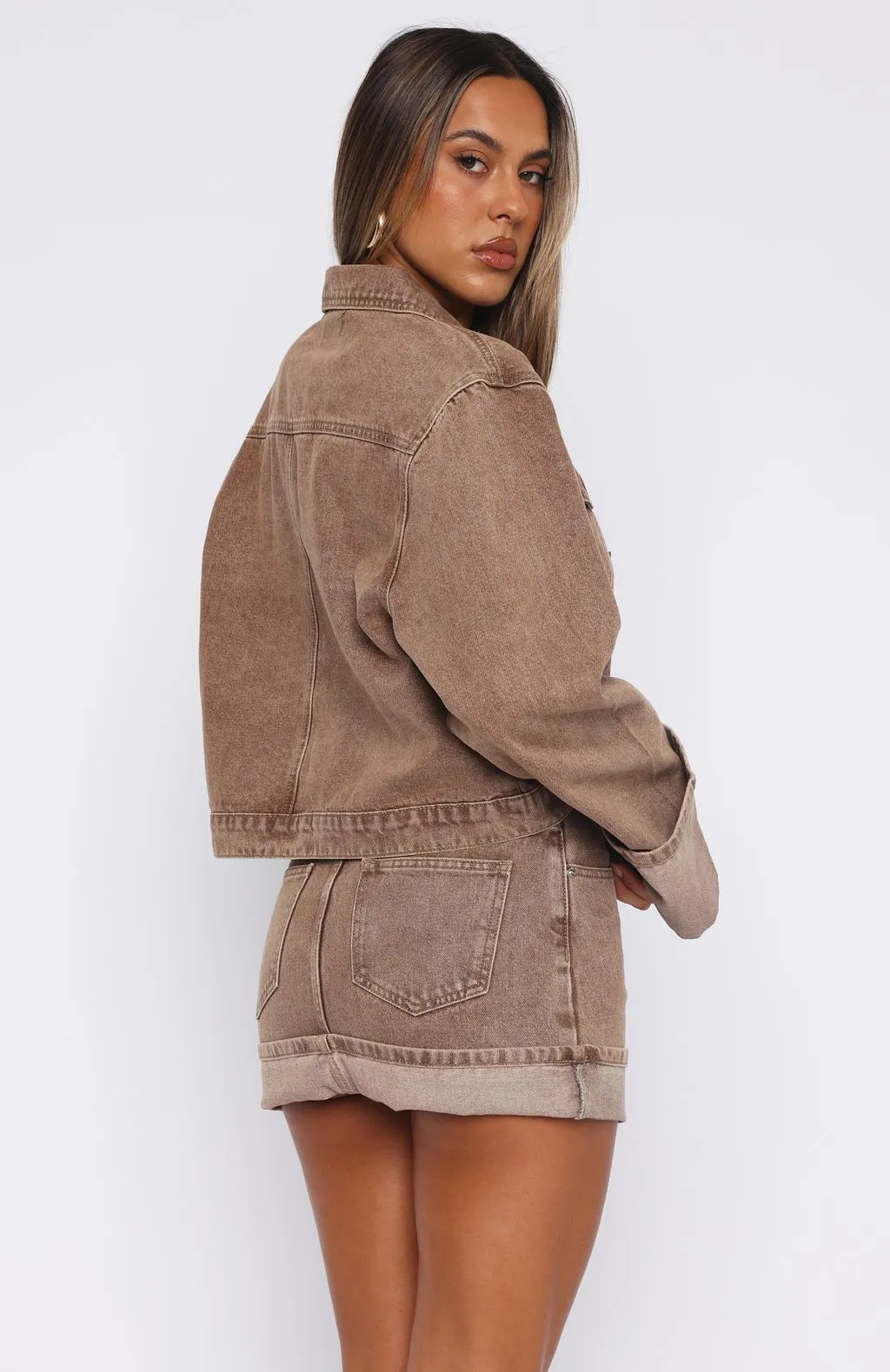 Raw Denim Charlotte Denim Mini Skirt Tan Wash