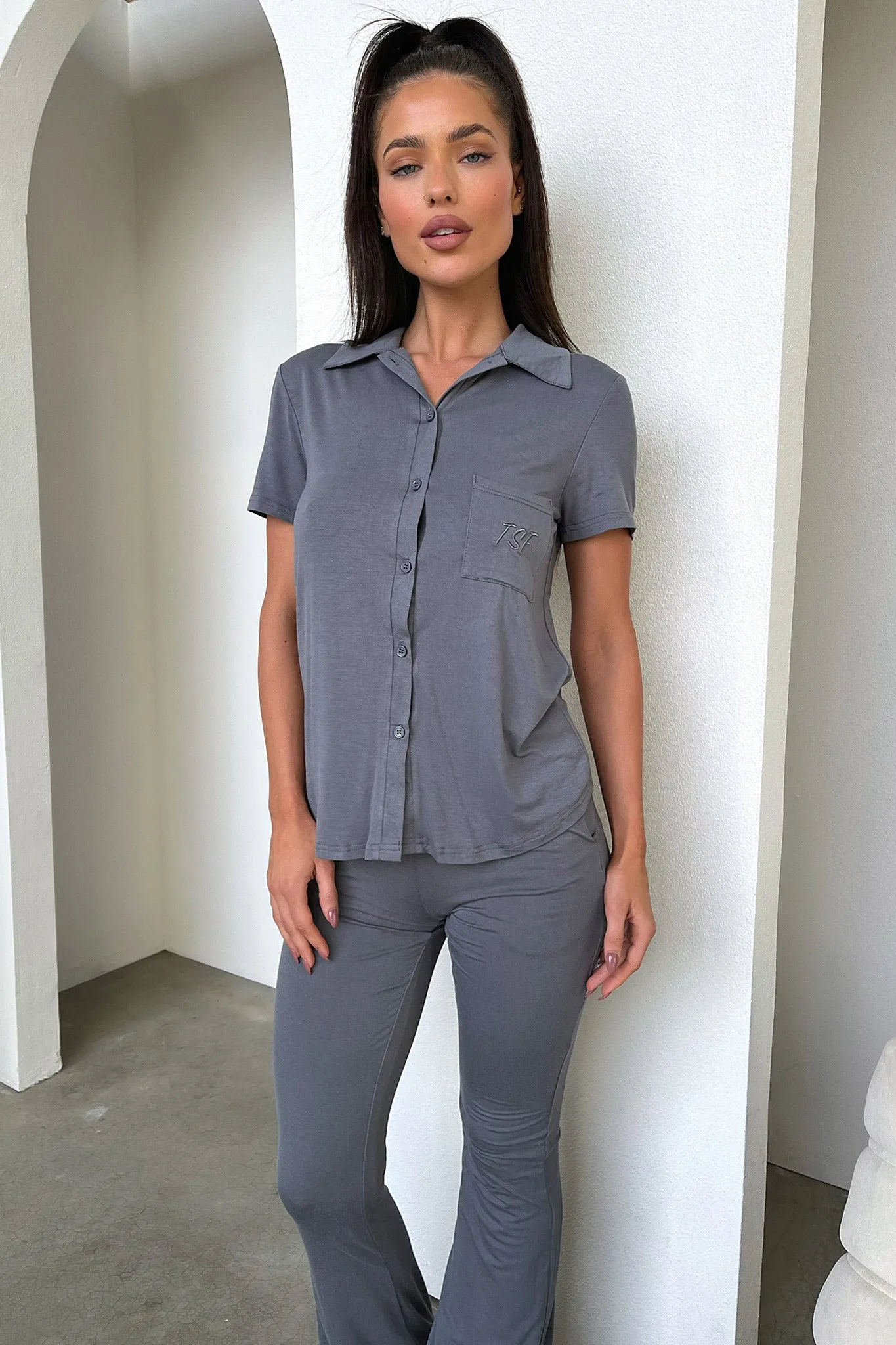 Rayne Top - Charcoal Classy Style