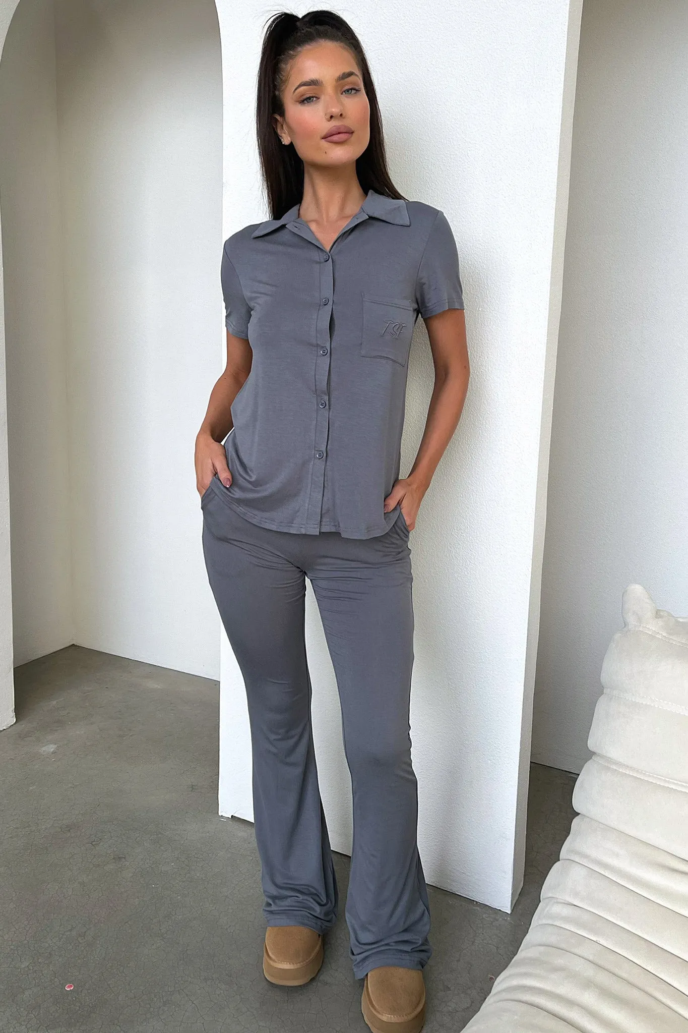 Rayne Top - Charcoal Classy Style