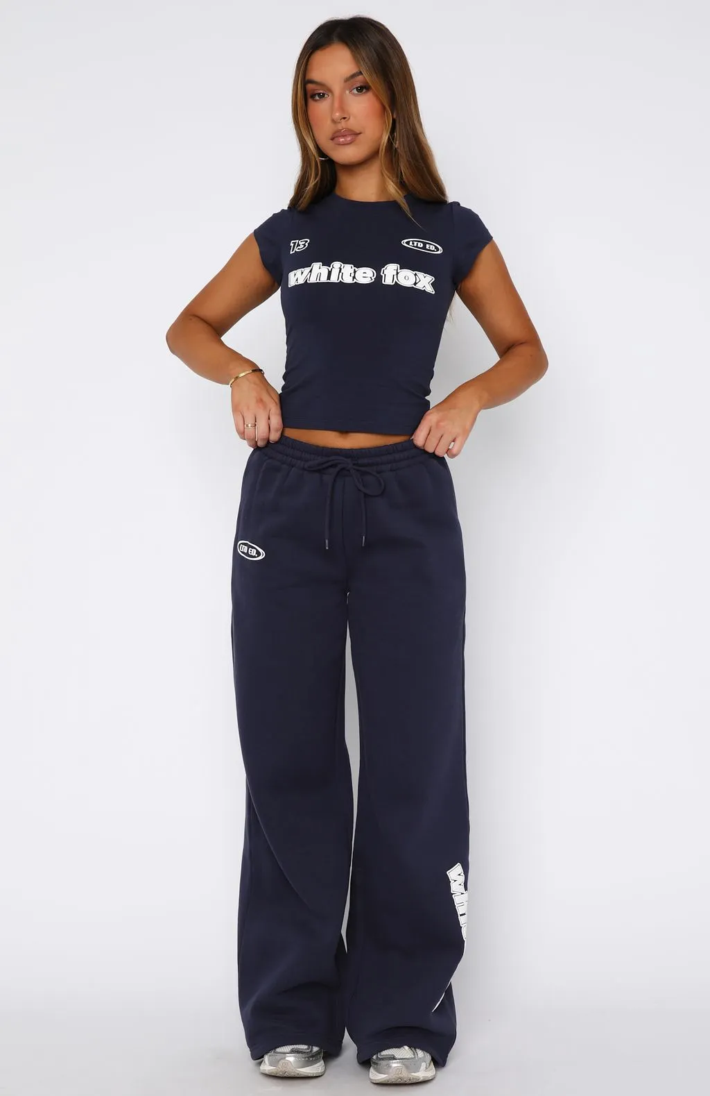 Ready To Go Wide Leg Sweatpants Navy Classic Cut