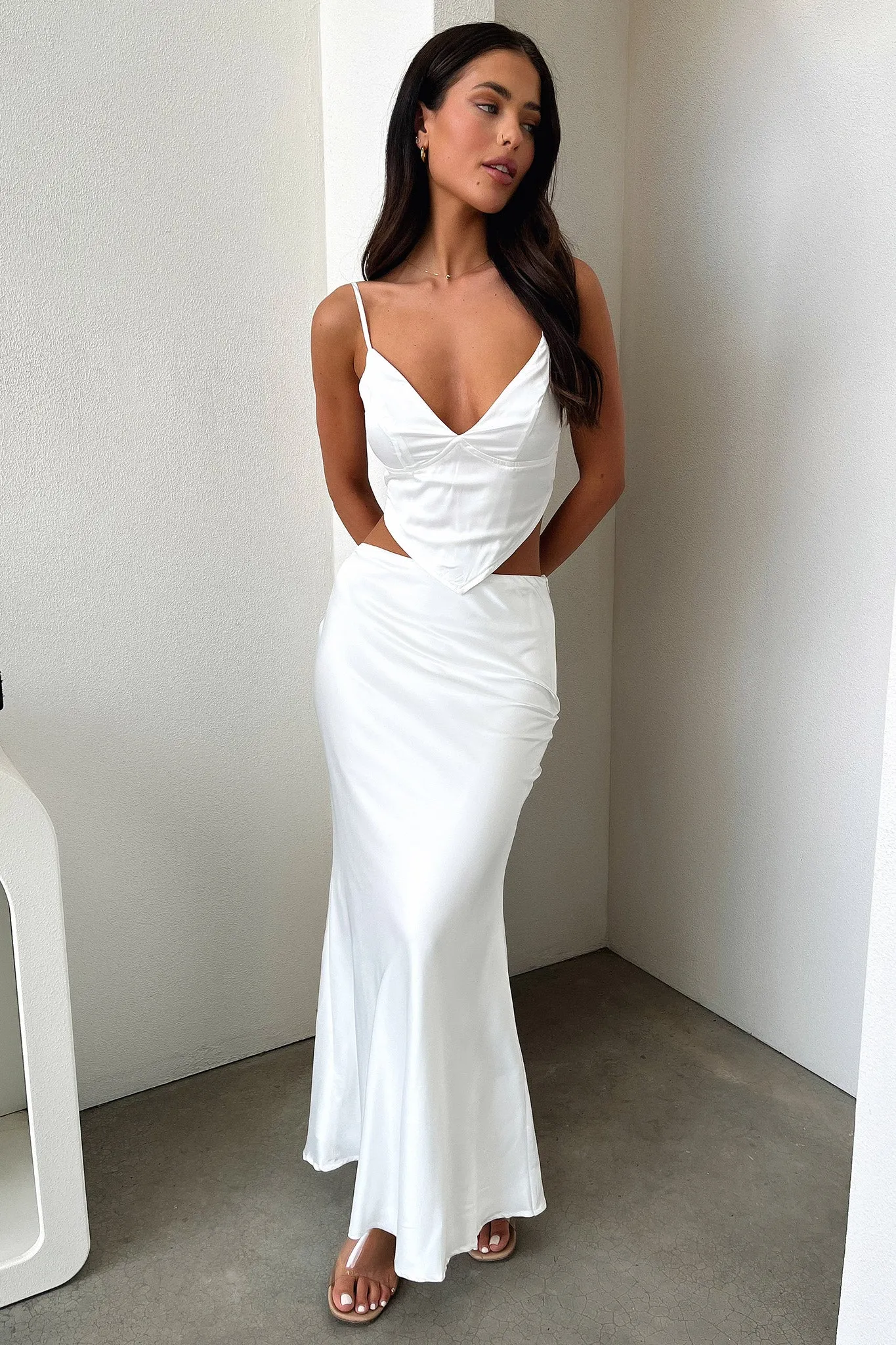 Refined fit Adira Maxi Skirt - White