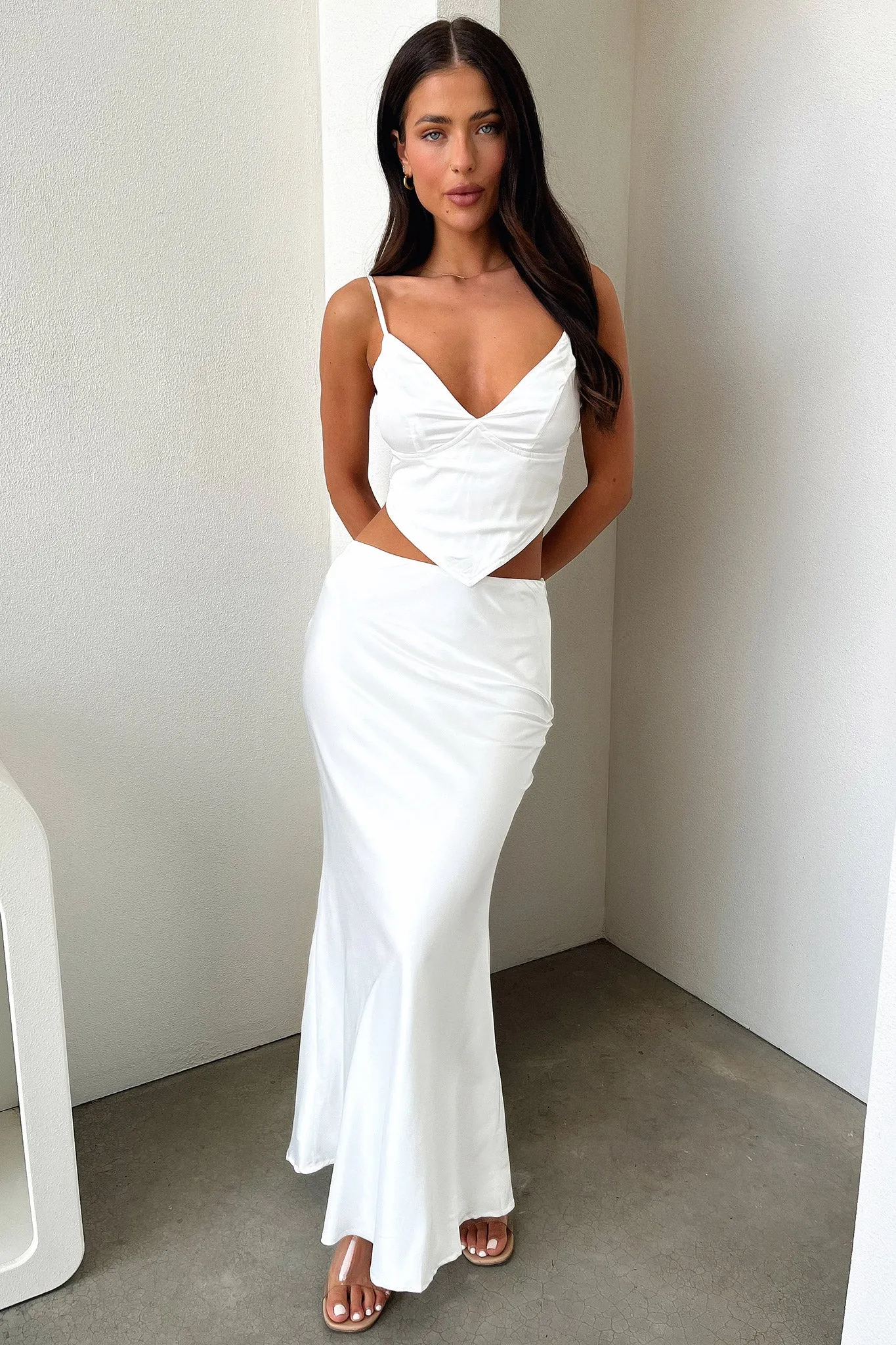 Refined fit Adira Maxi Skirt - White