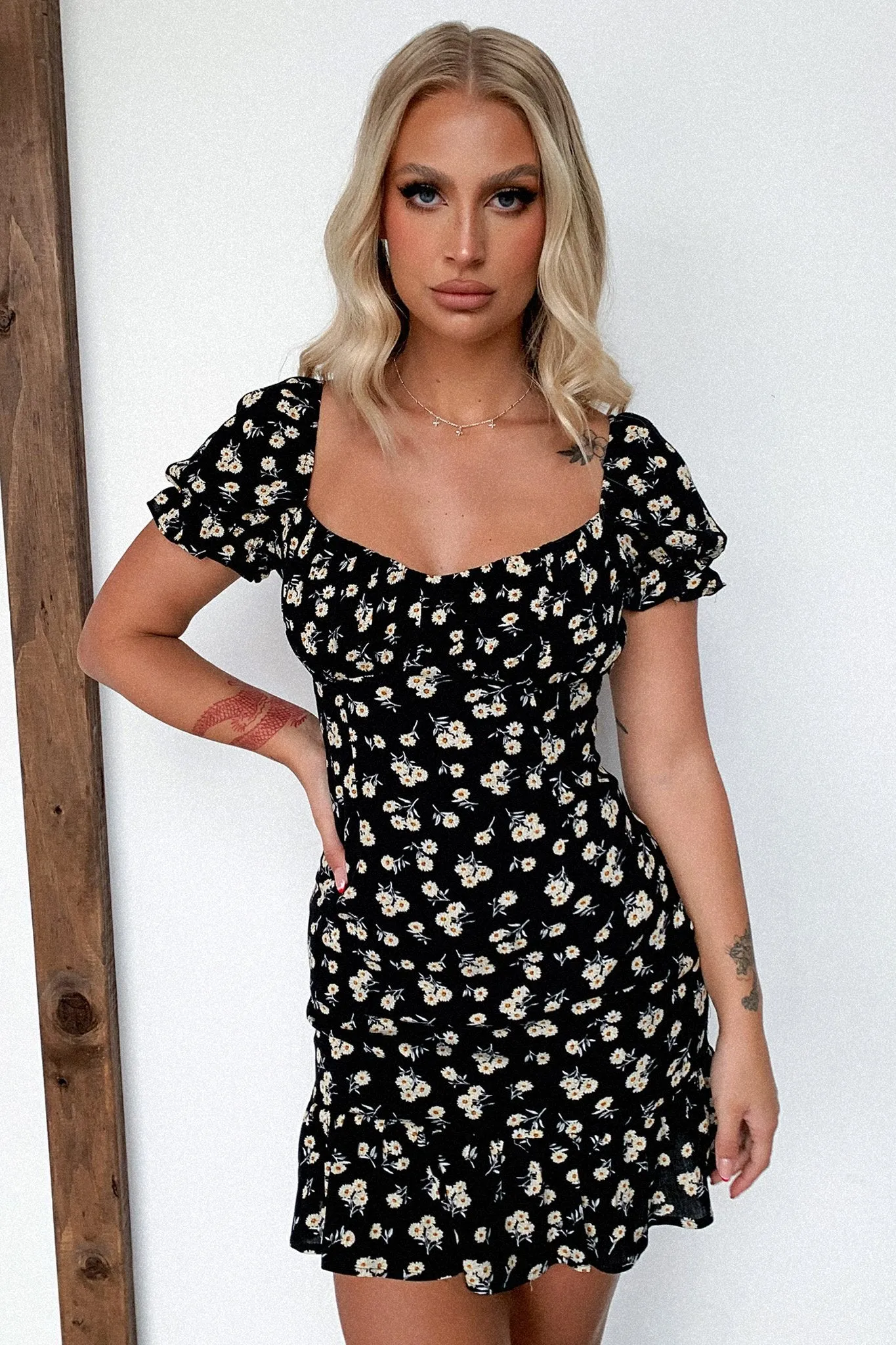 Regina Dress - Black Floral Shine Rush Star Beat