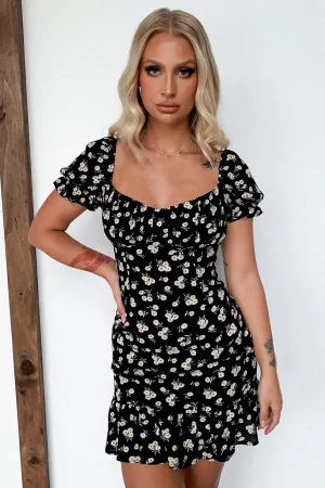 Regina Dress - Black Floral Shine Rush Star Beat