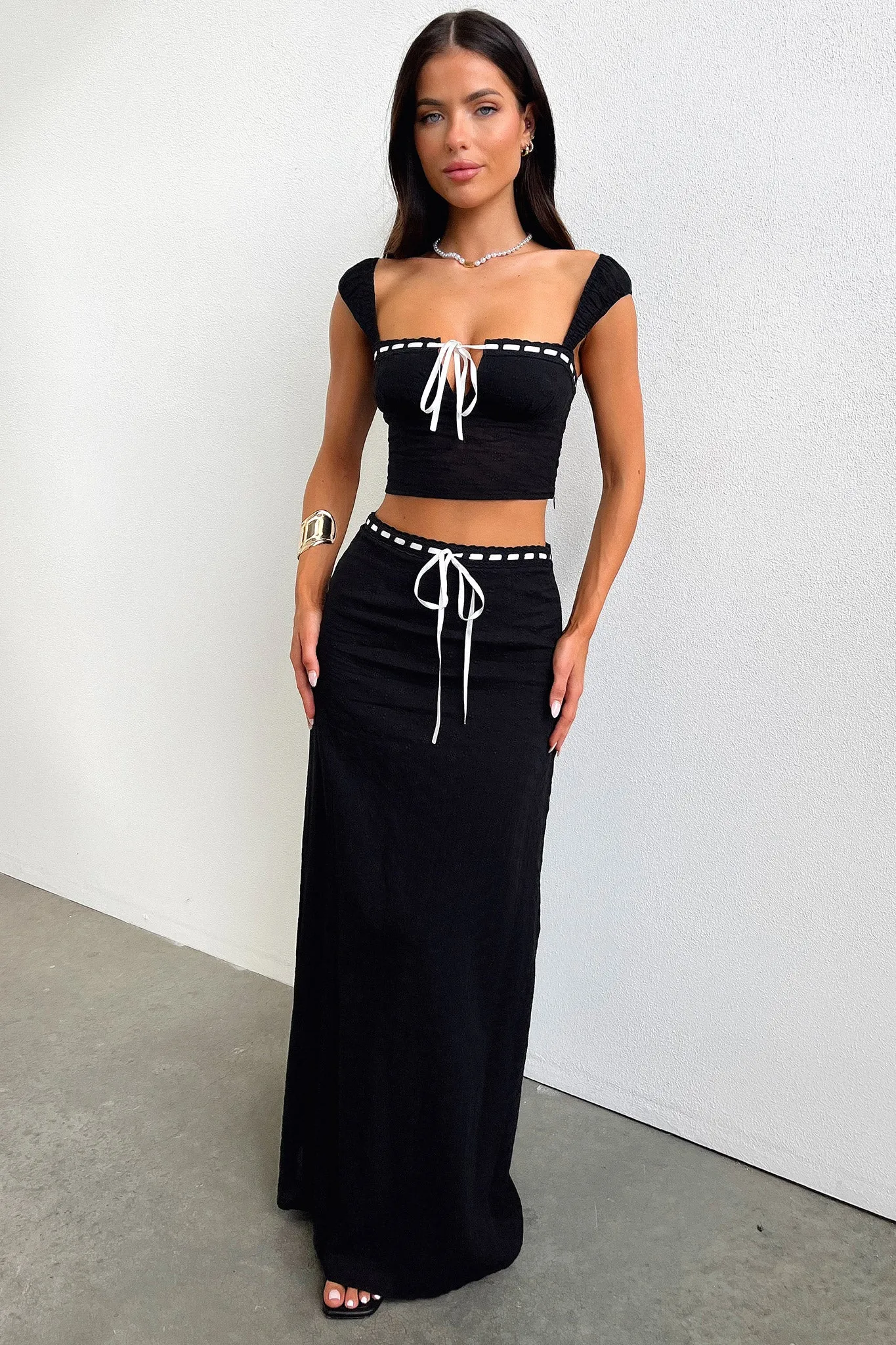 Relaxed Comfort Flora Maxi Skirt - Black