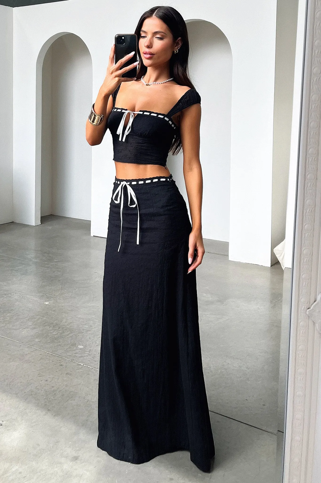Relaxed Comfort Flora Maxi Skirt - Black