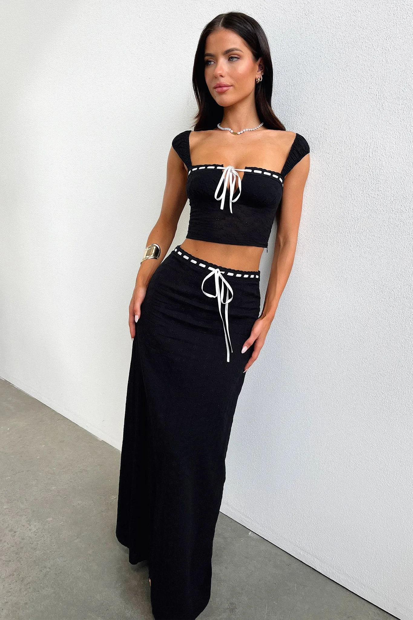 Relaxed Comfort Flora Maxi Skirt - Black