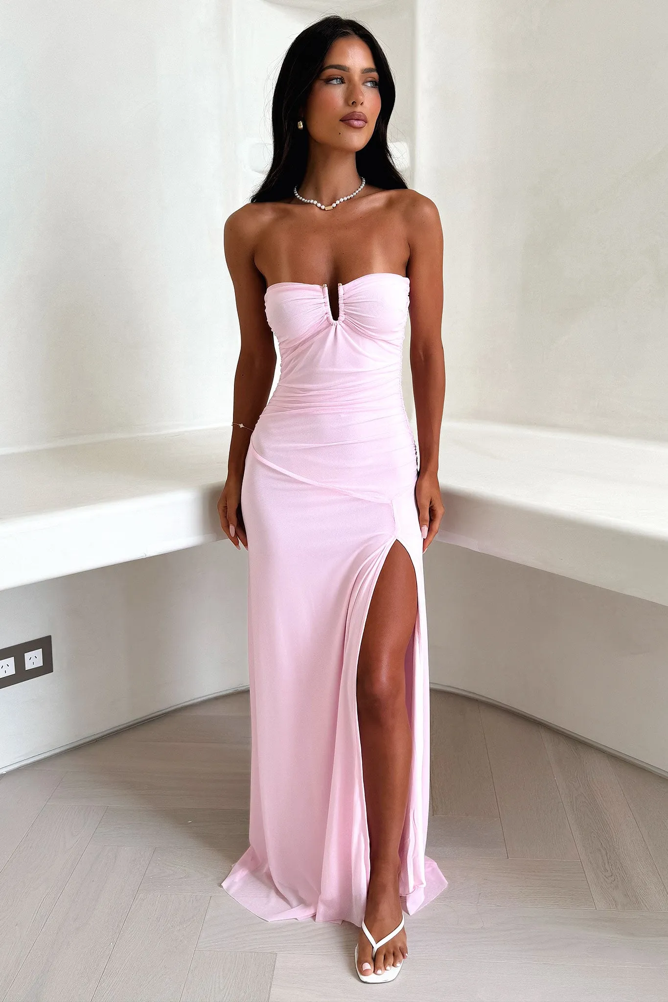 Renesmee Strapless Maxi Dress - Pink Easy Fit