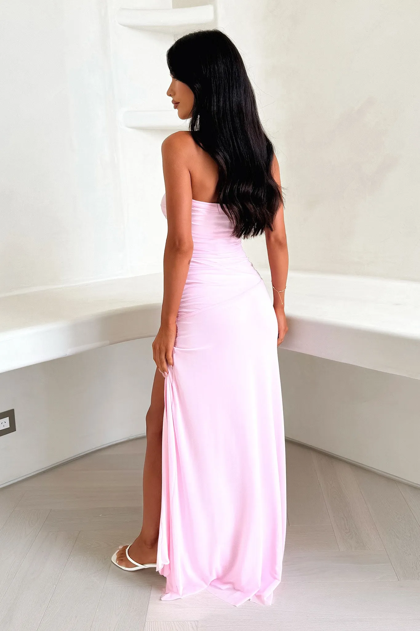 Renesmee Strapless Maxi Dress - Pink Indoor Event