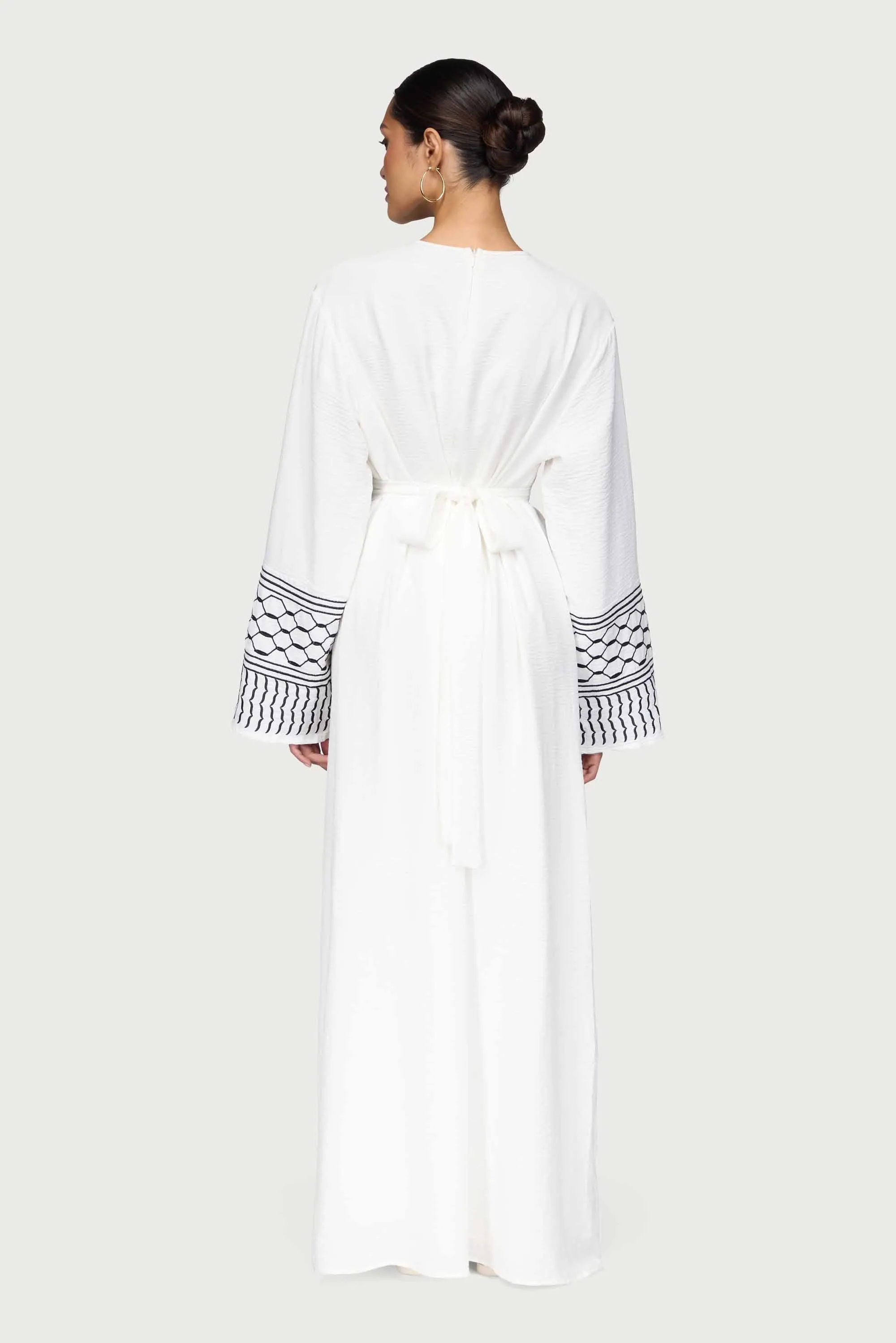 Resort Wear Dima Embroidered Maxi Dress - White