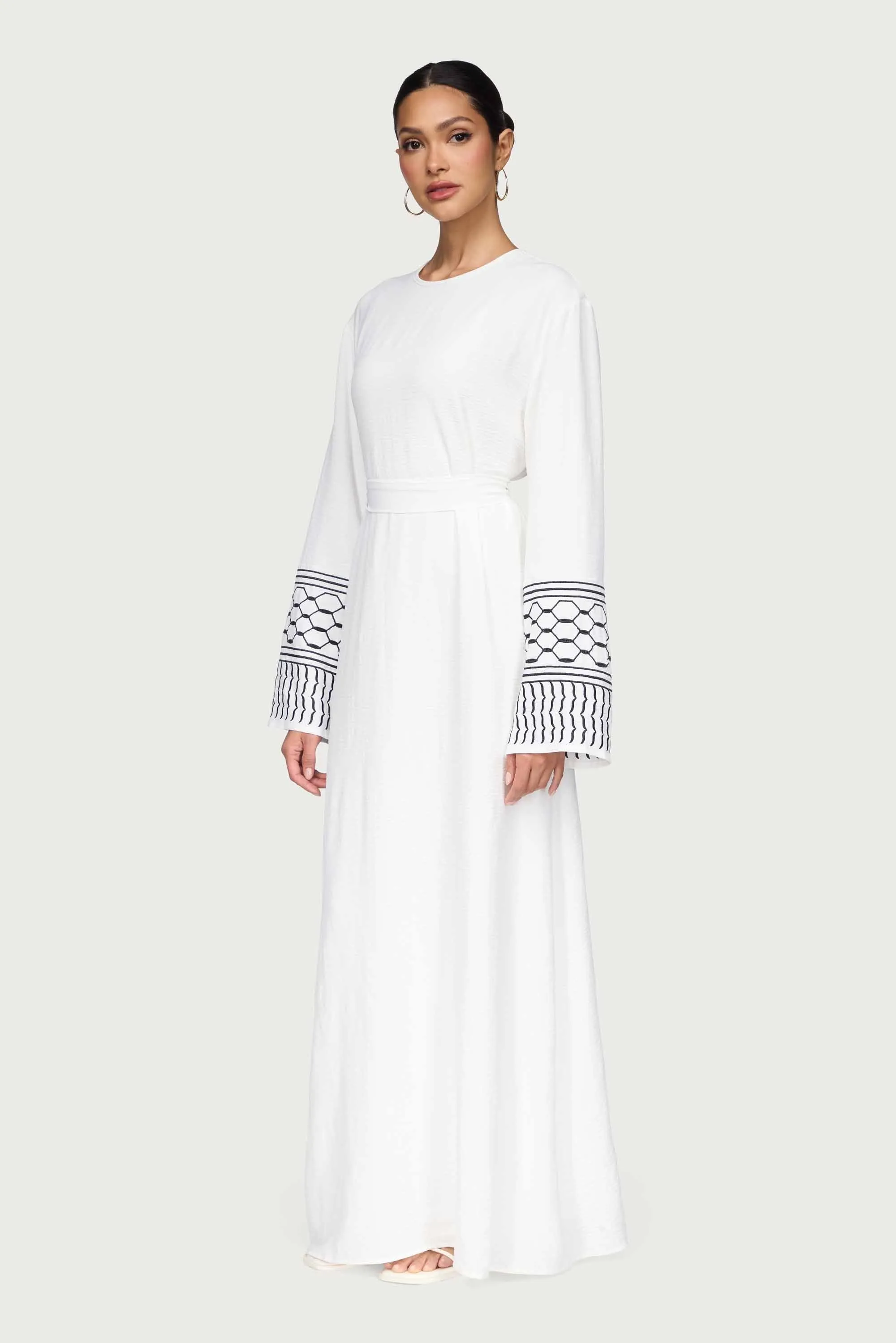 Resort Wear Dima Embroidered Maxi Dress - White