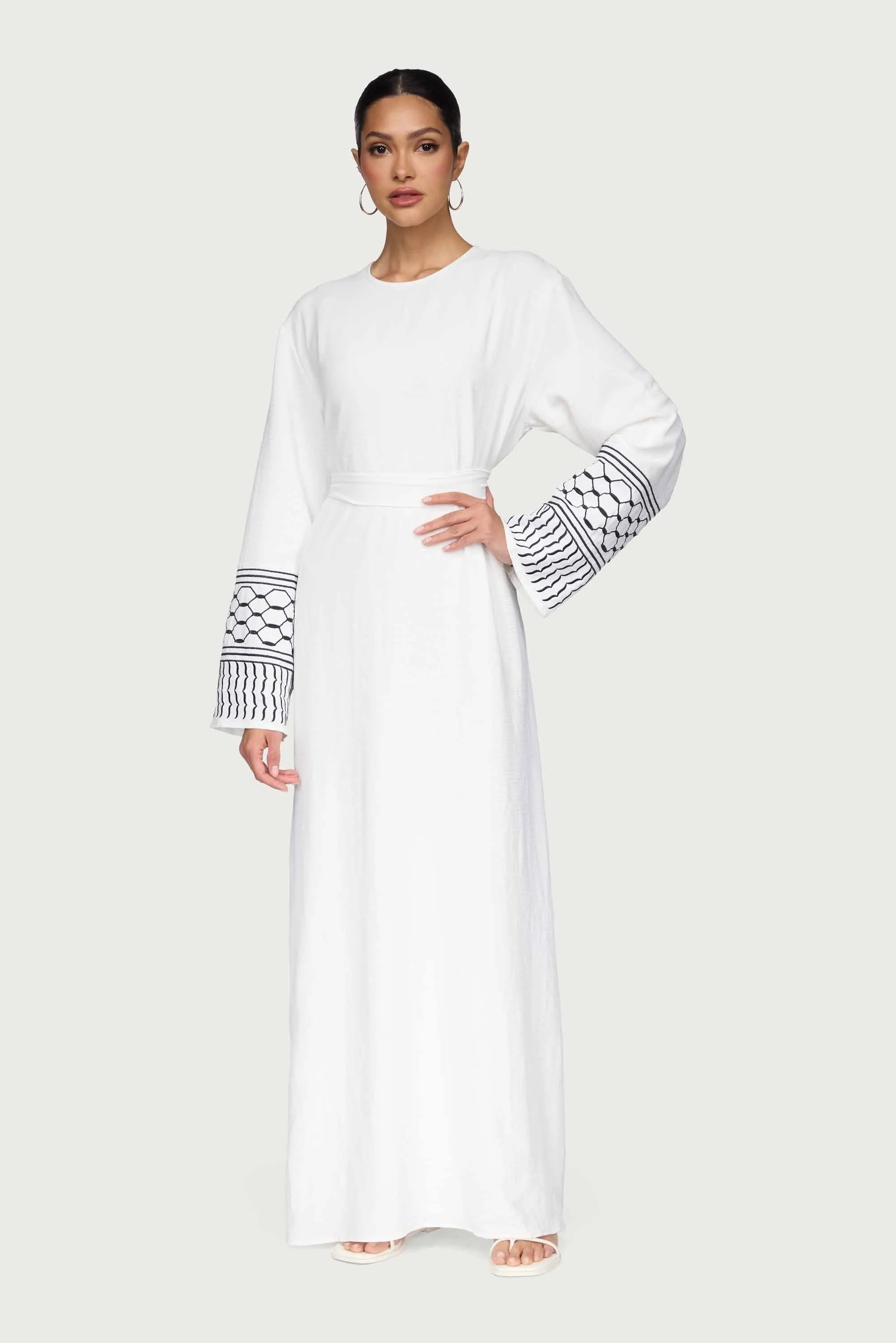 Resort Wear Dima Embroidered Maxi Dress - White