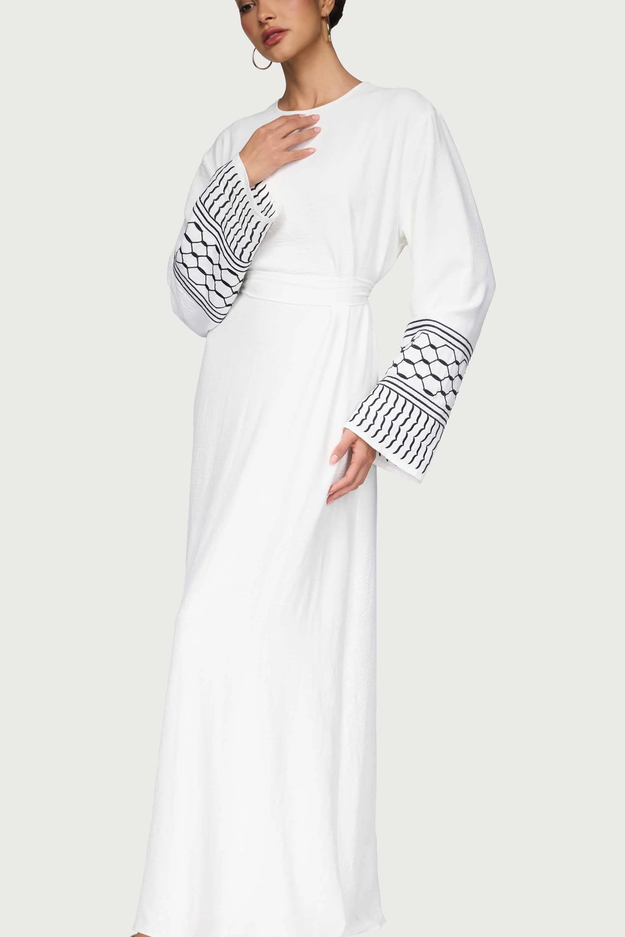 Resort Wear Dima Embroidered Maxi Dress - White