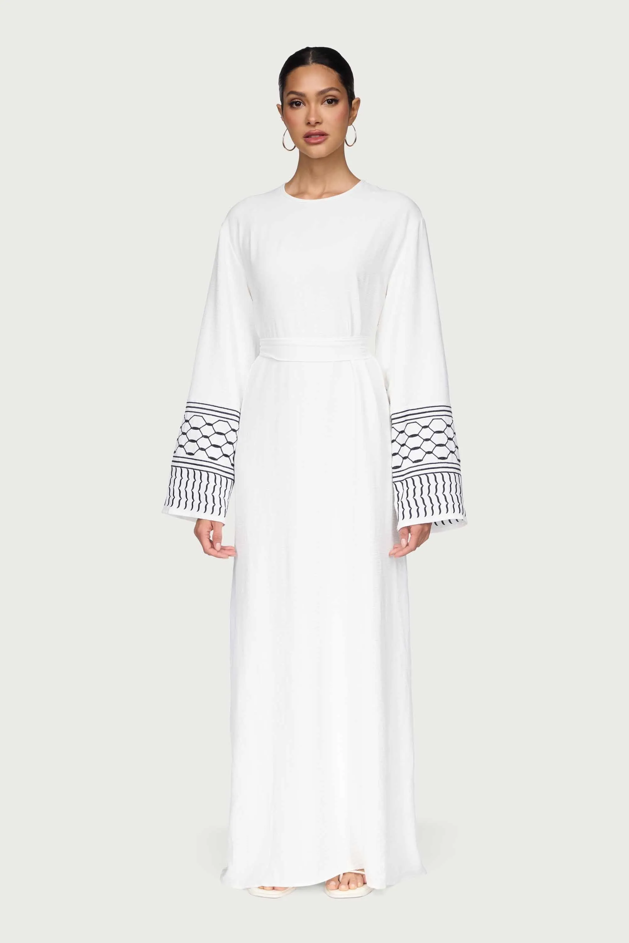 Rooftop-Event Dima Embroidered Maxi Dress - White
