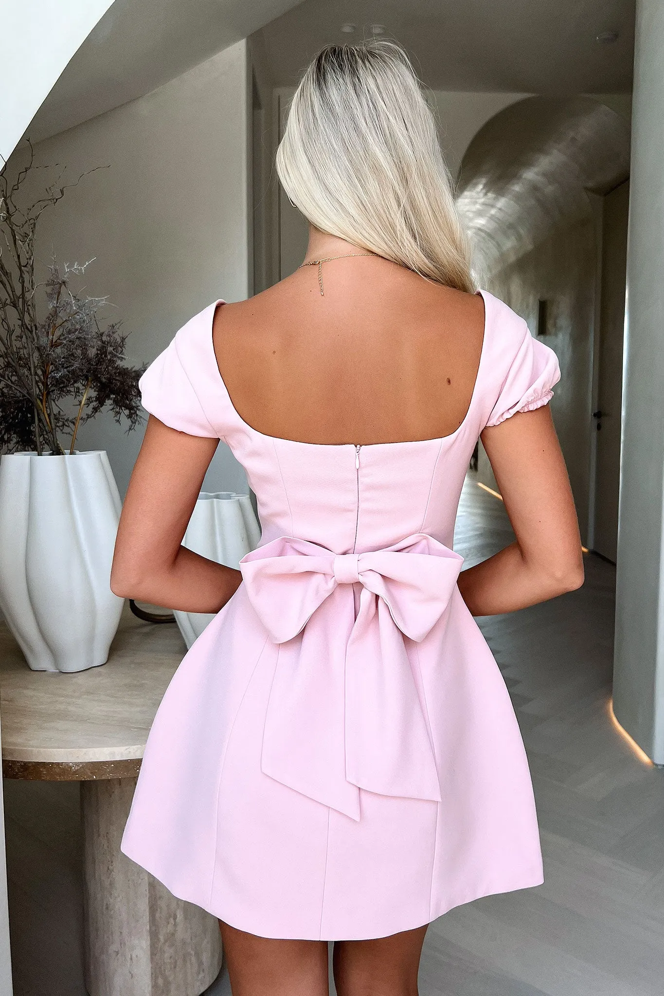 Retro Edge Arlette Mini Dress - Pink