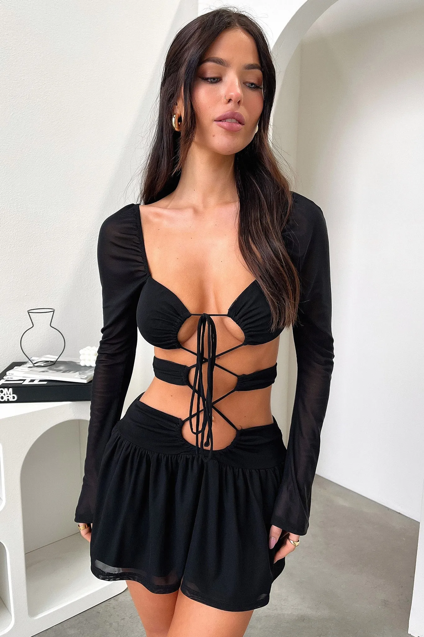 Retro Style Ileana Dress - Black