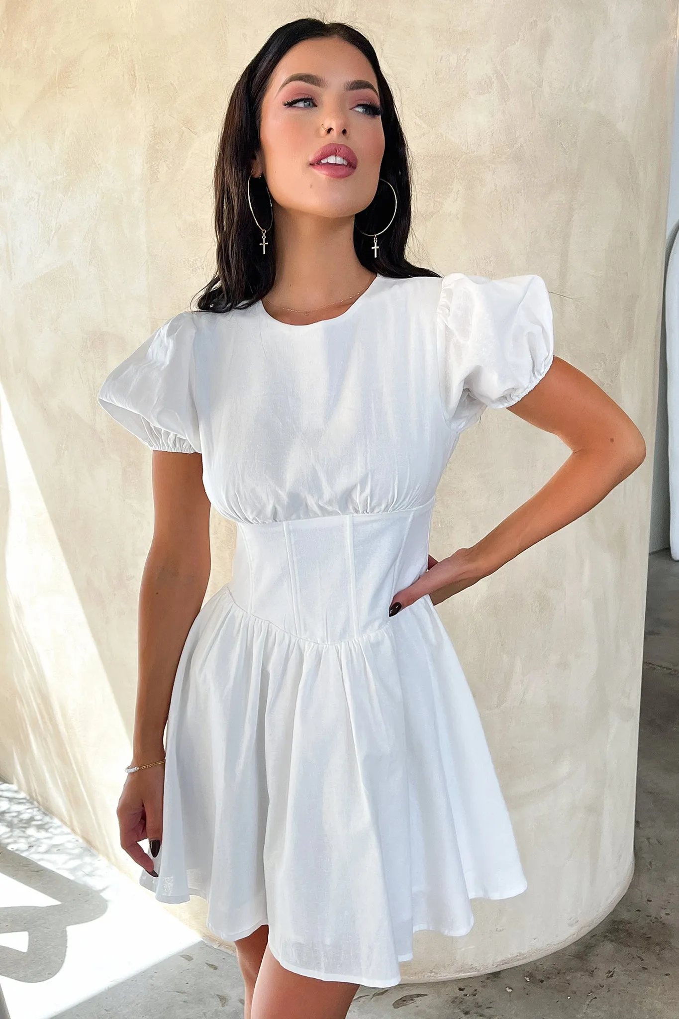 Retro Touch Jordyn Dress - White