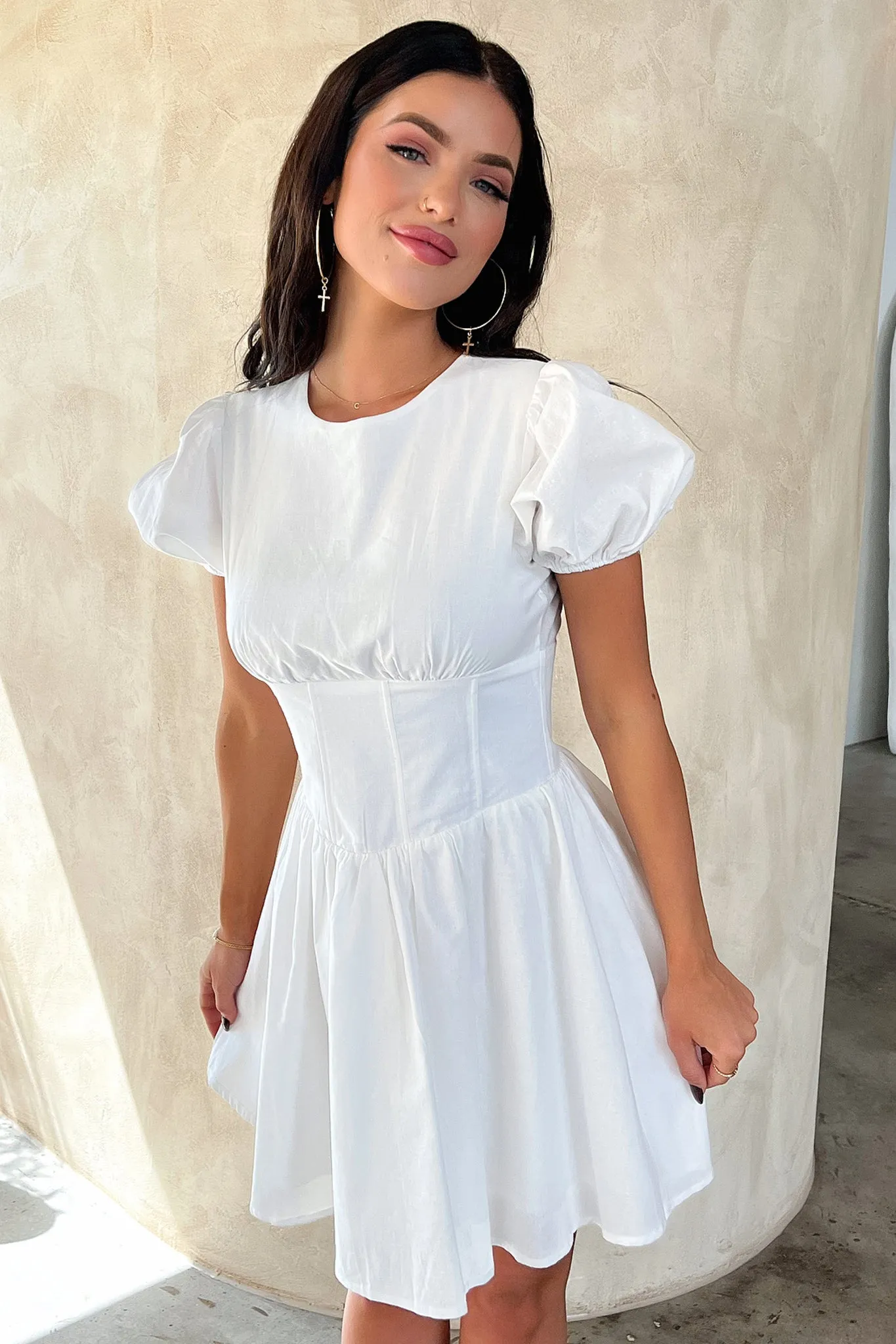 Retro Touch Jordyn Dress - White